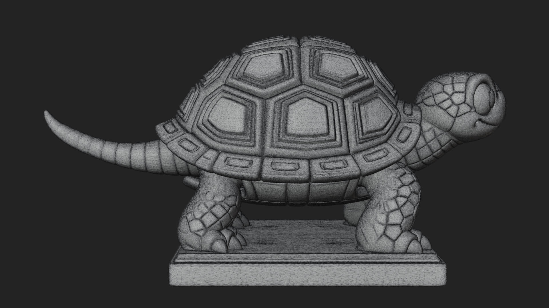 Cute Cartoon Tortoise Statue Design 3 3D Print Model 3D Model