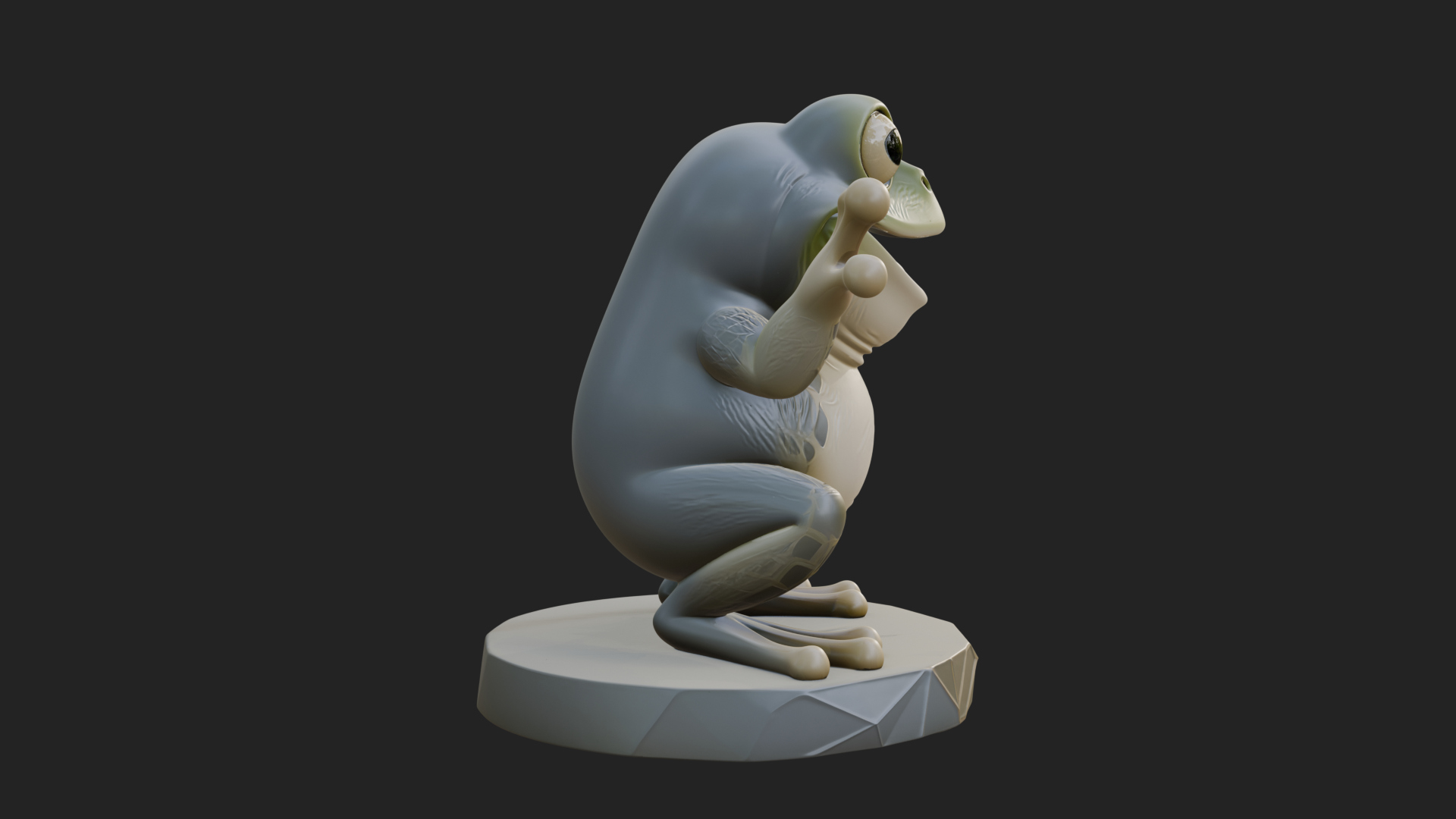 Cute Cartoon Tree Frog Statue Design 1 3D Print Model 3D Model