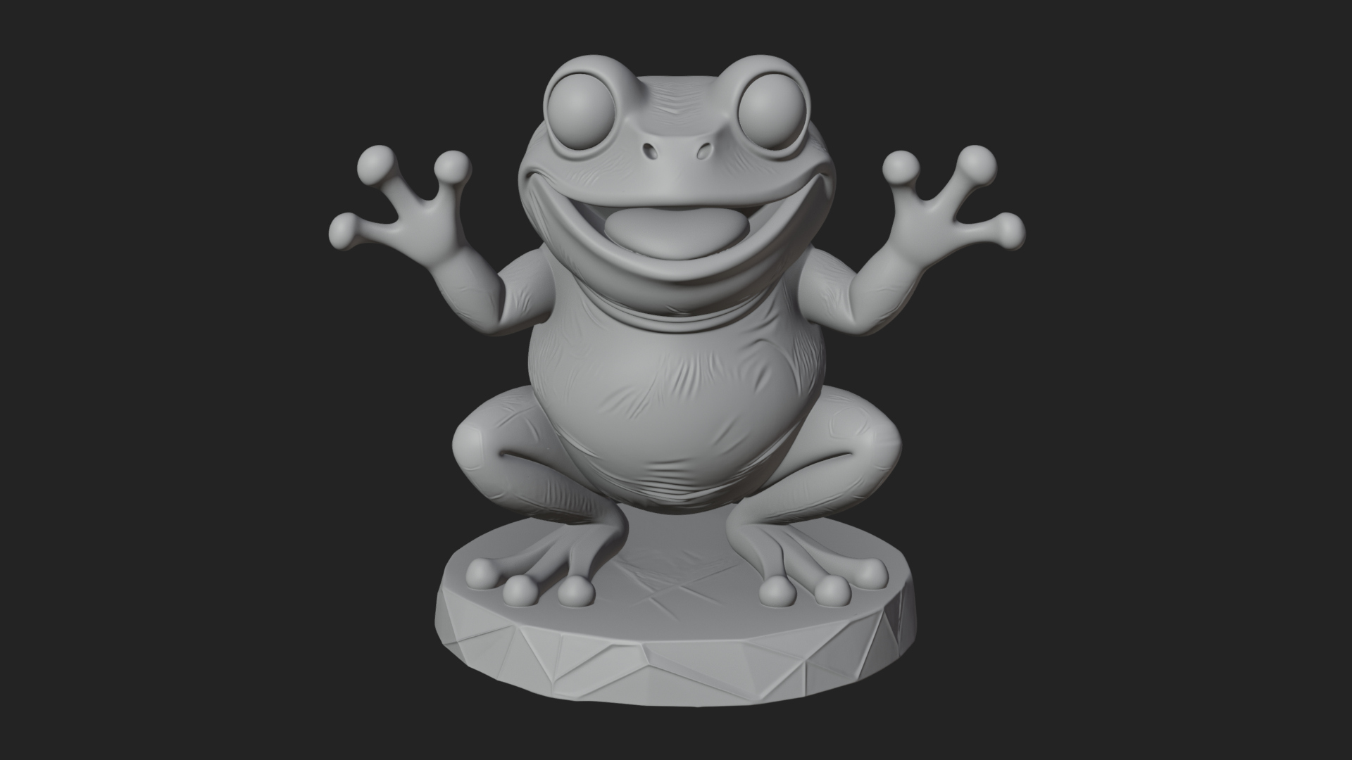 Cute Cartoon Tree Frog Statue Design 1 3D Print Model 3D Model
