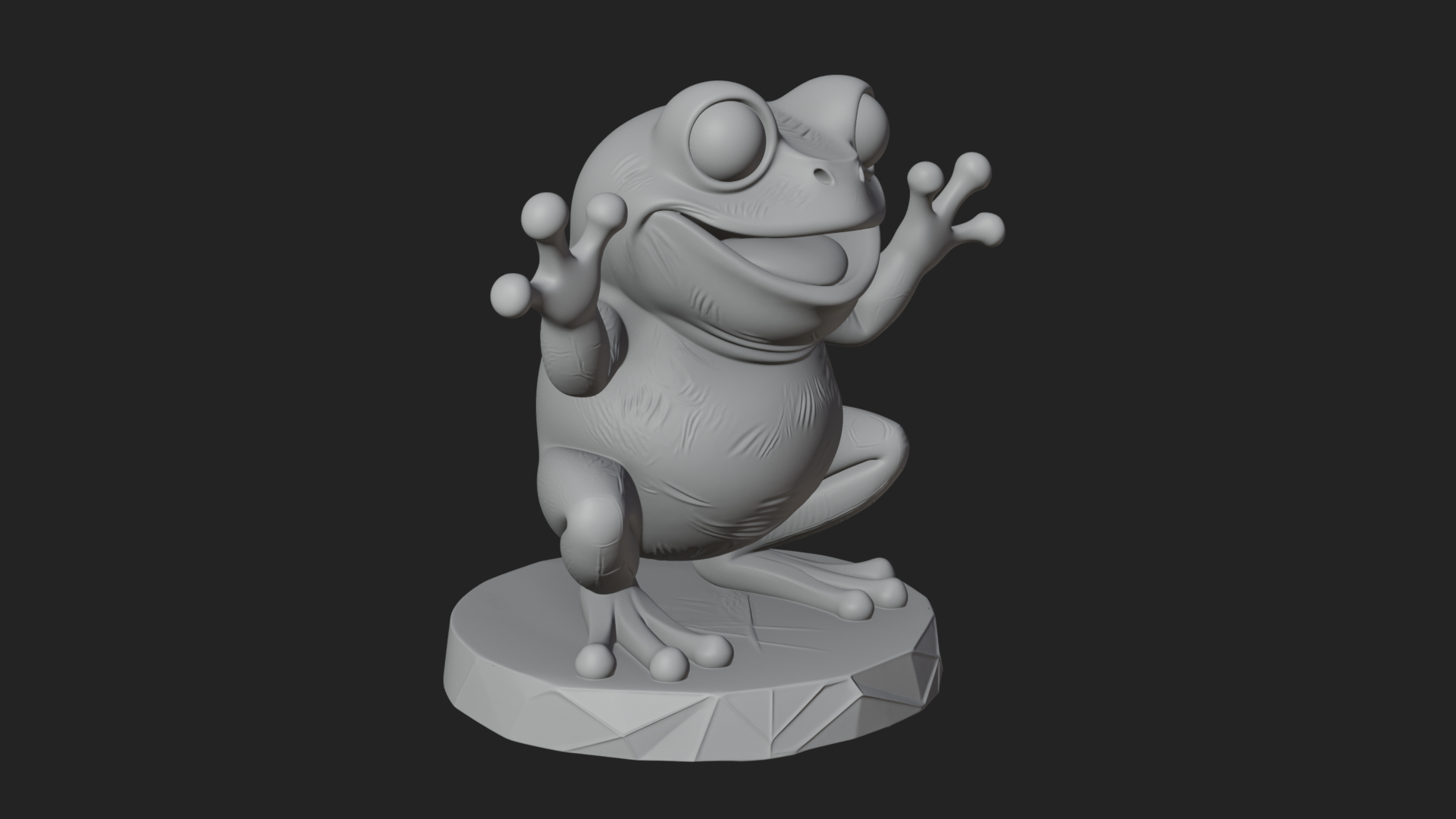 Cute Cartoon Tree Frog Statue Design 1 3D Print Model 3D Model