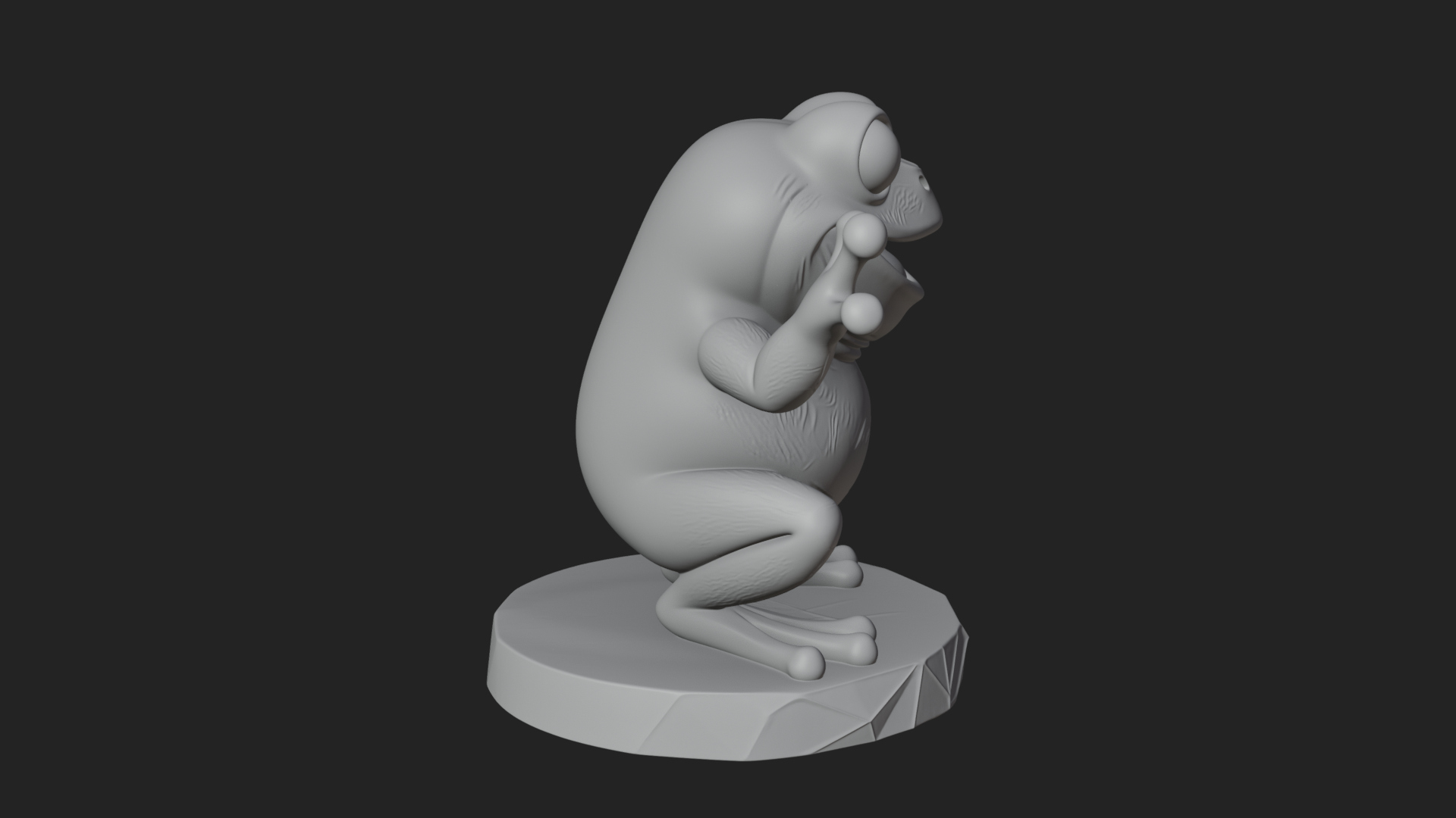 Cute Cartoon Tree Frog Statue Design 1 3D Print Model 3D Model