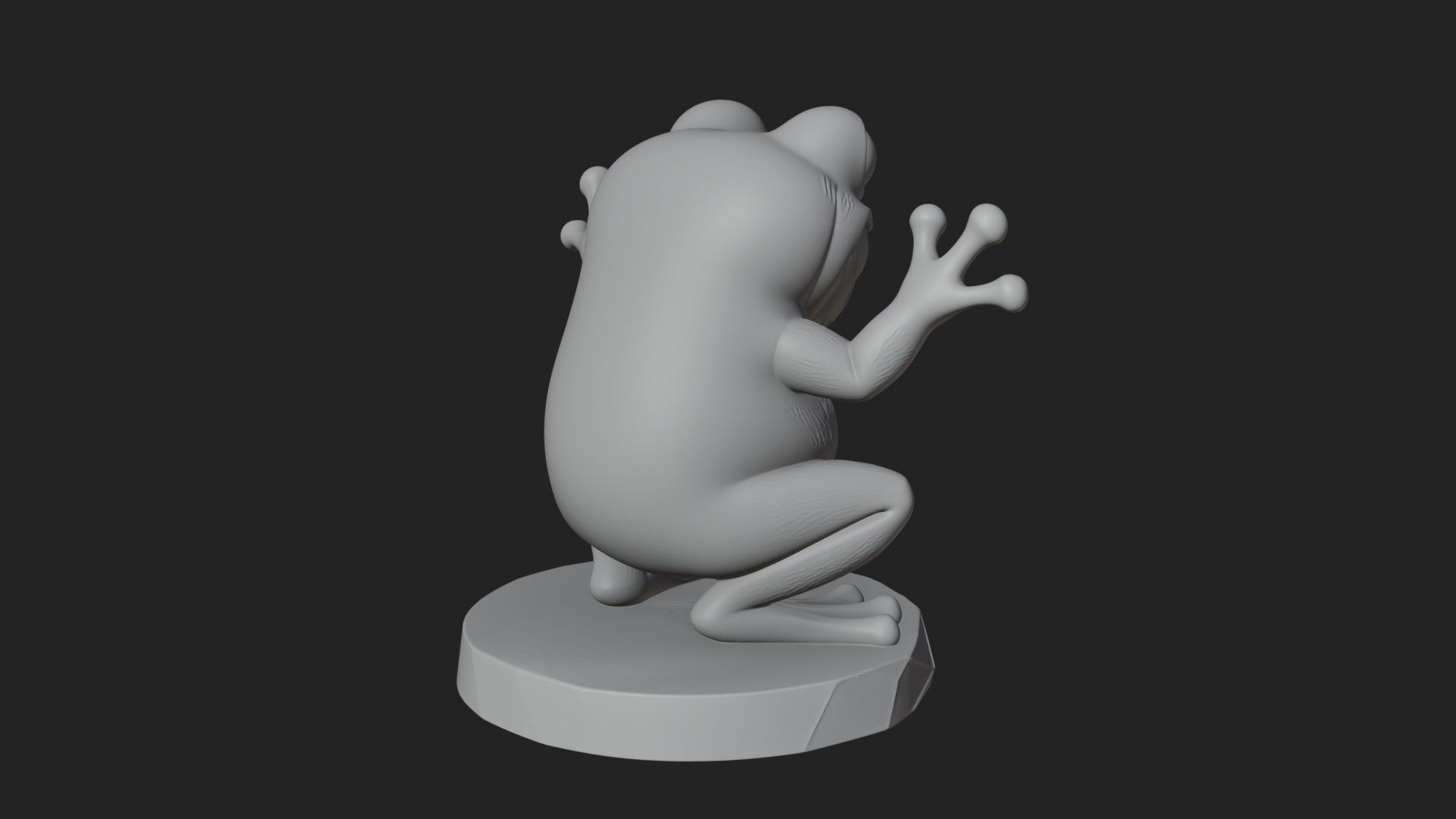 Cute Cartoon Tree Frog Statue Design 1 3D Print Model 3D Model