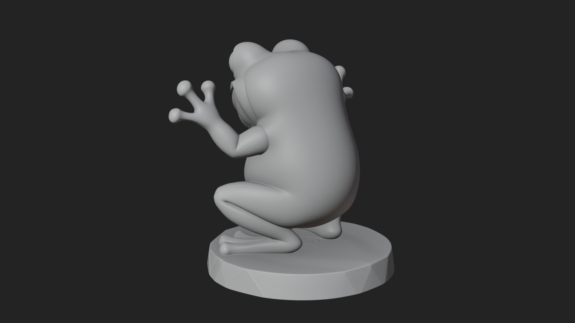 Cute Cartoon Tree Frog Statue Design 1 3D Print Model 3D Model