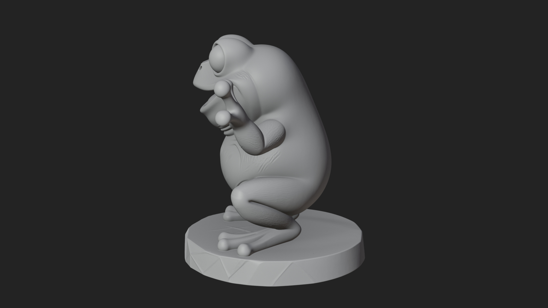 Cute Cartoon Tree Frog Statue Design 1 3D Print Model 3D Model