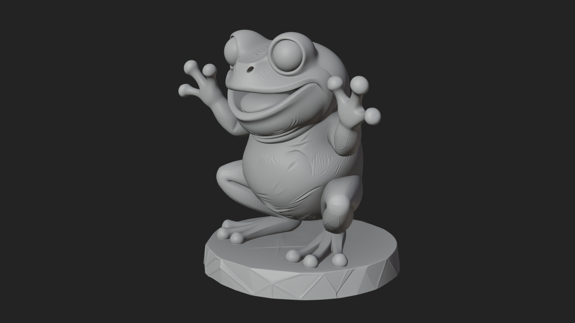 Cute Cartoon Tree Frog Statue Design 1 3D Print Model 3D Model