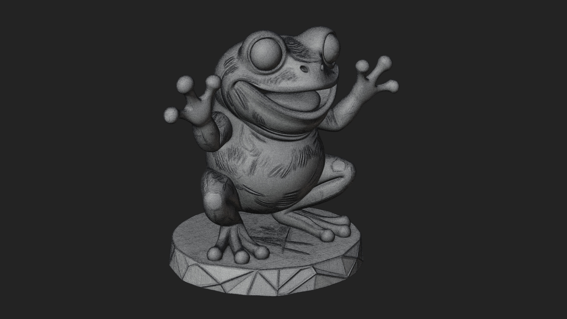 Cute Cartoon Tree Frog Statue Design 1 3D Print Model 3D Model
