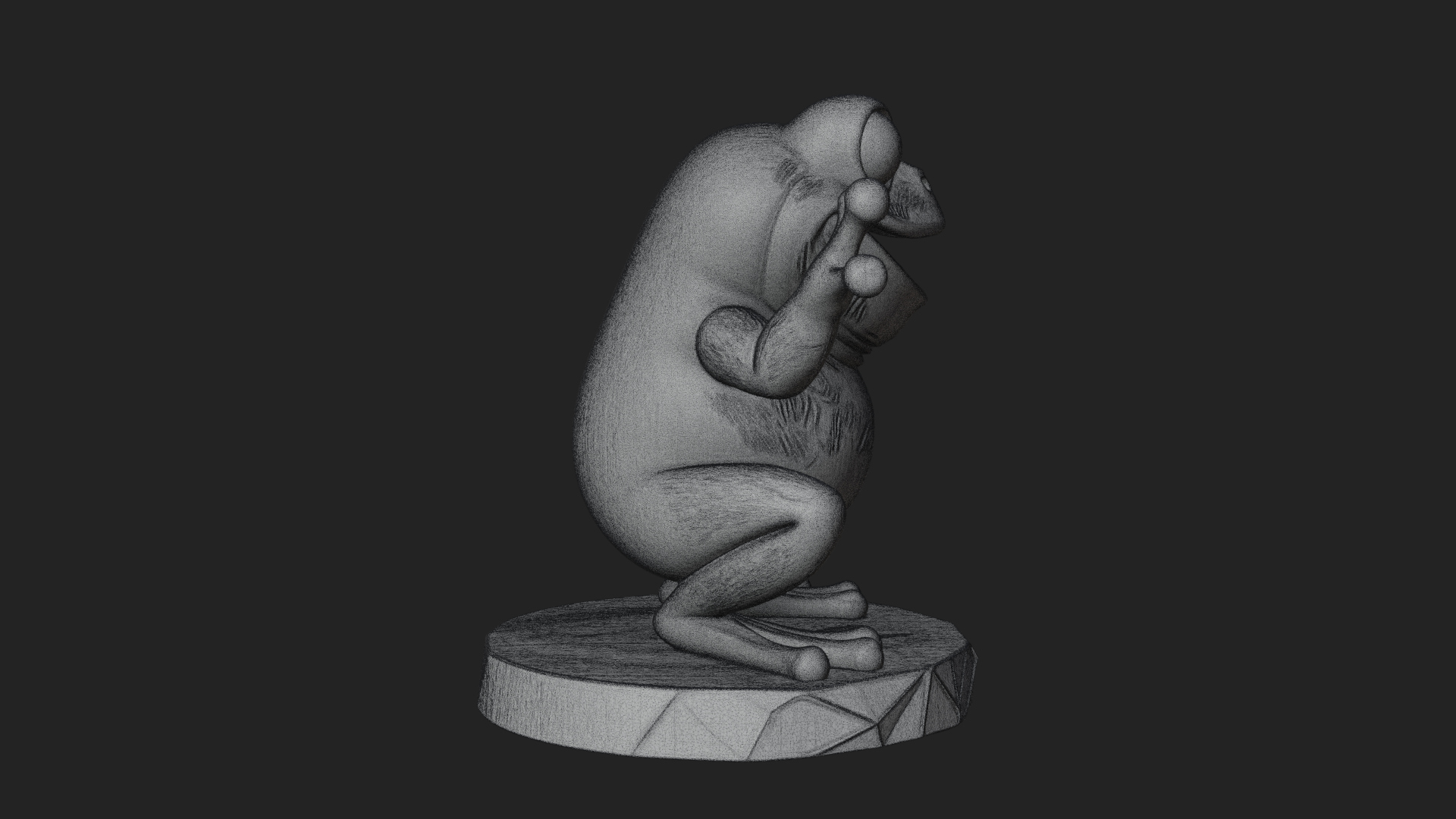 Cute Cartoon Tree Frog Statue Design 1 3D Print Model 3D Model