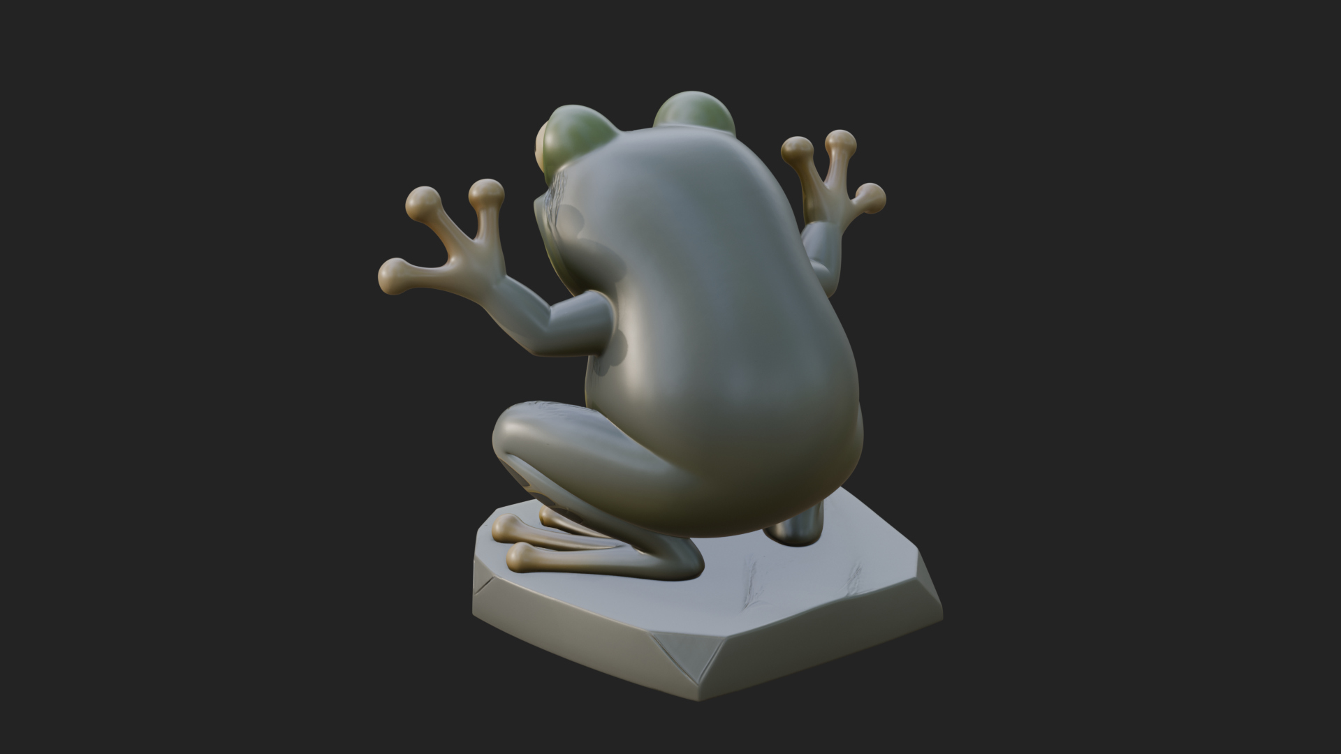 Cute Cartoon Tree Frog Statue Design 2 3D Print Model 3D Model