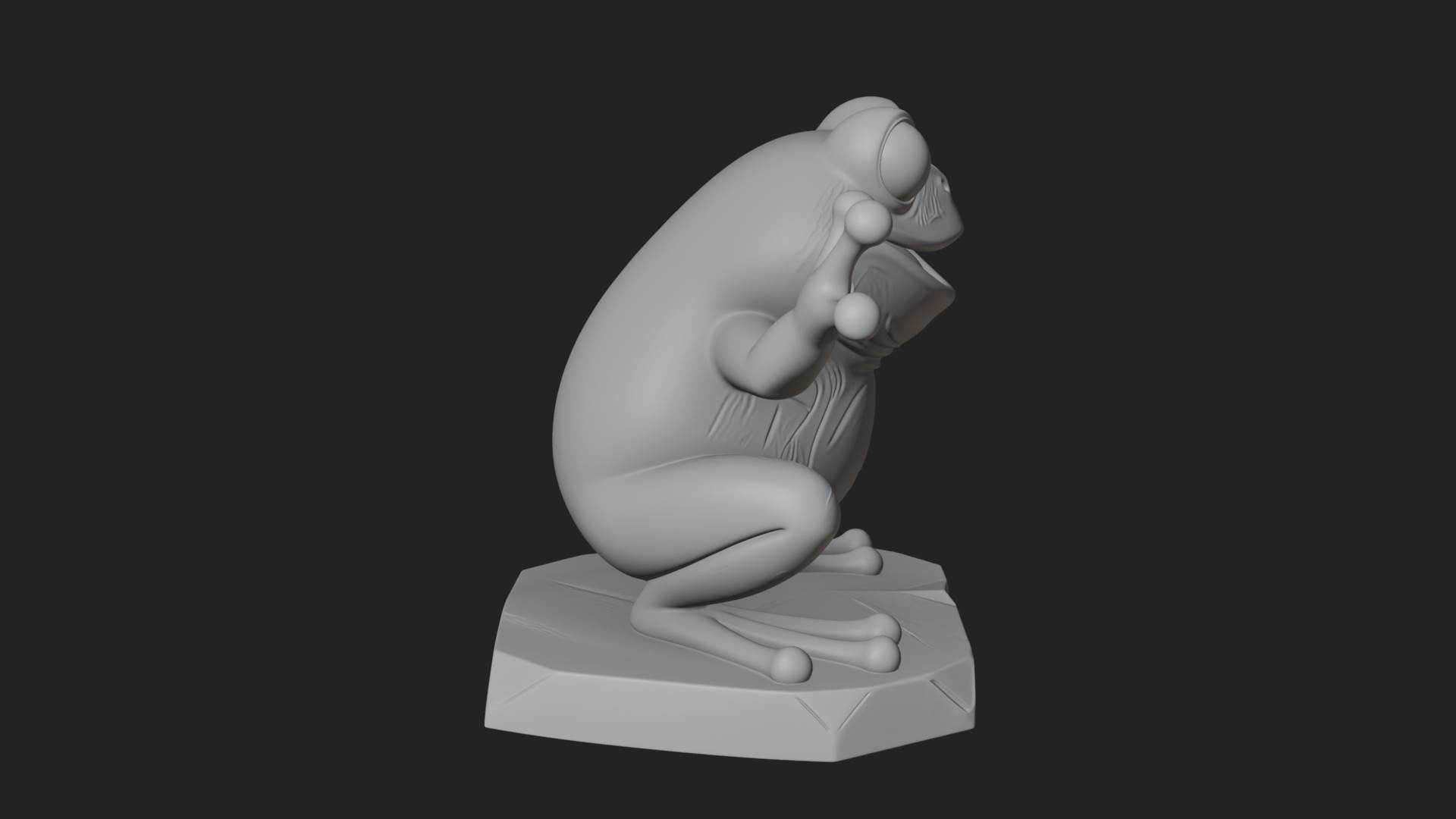 Cute Cartoon Tree Frog Statue Design 2 3D Print Model 3D Model