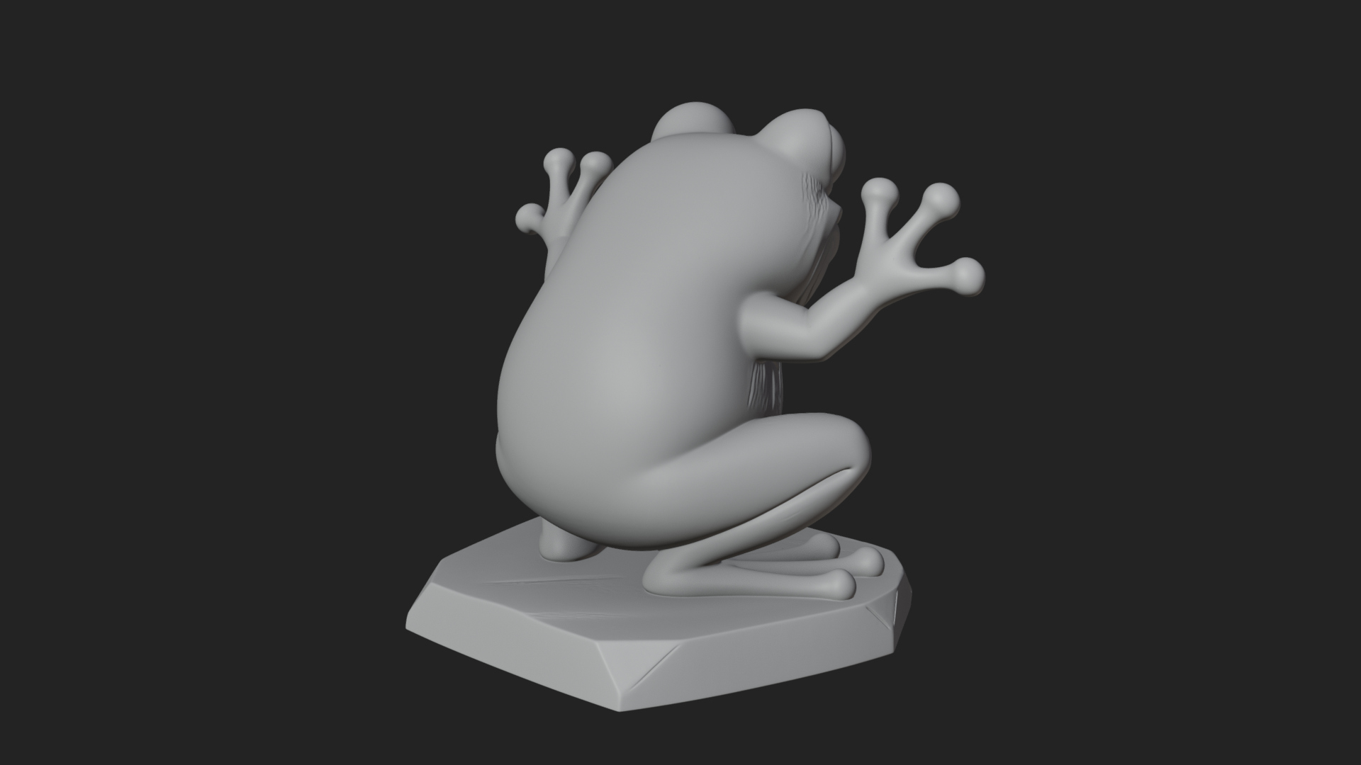 Cute Cartoon Tree Frog Statue Design 2 3D Print Model 3D Model