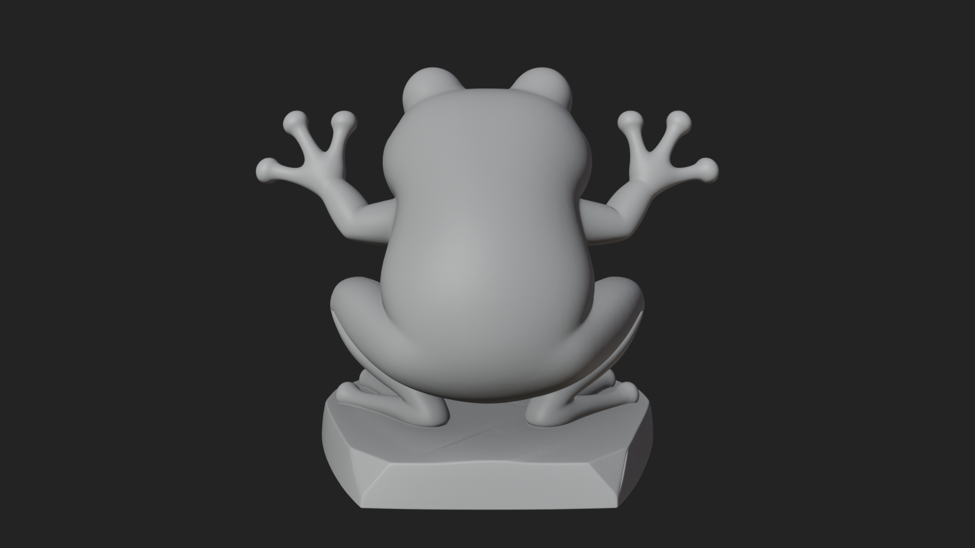 Cute Cartoon Tree Frog Statue Design 2 3D Print Model 3D Model