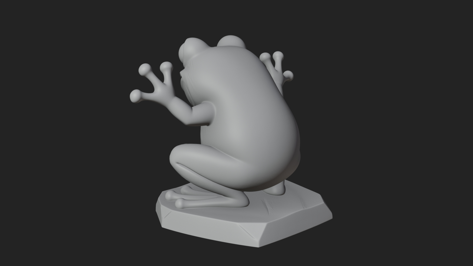 Cute Cartoon Tree Frog Statue Design 2 3D Print Model 3D Model