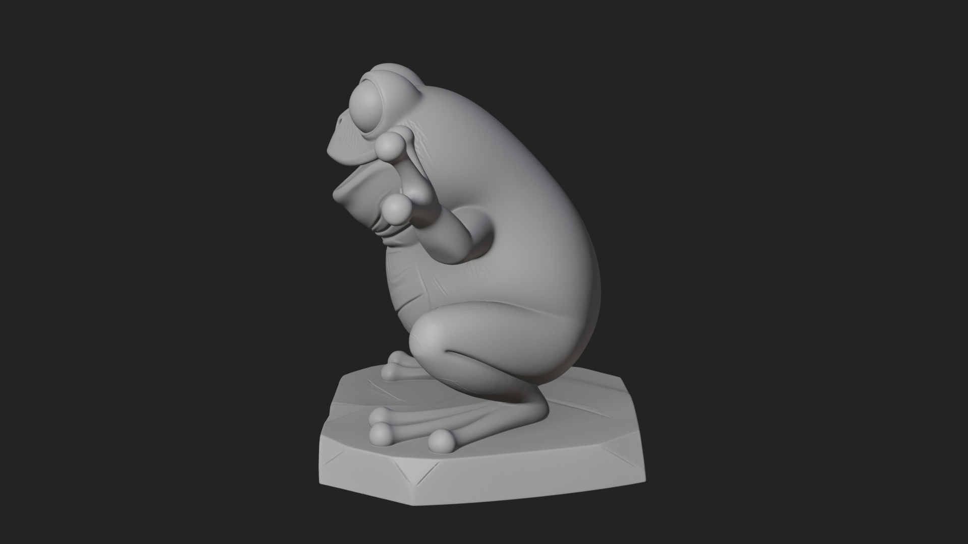 Cute Cartoon Tree Frog Statue Design 2 3D Print Model 3D Model