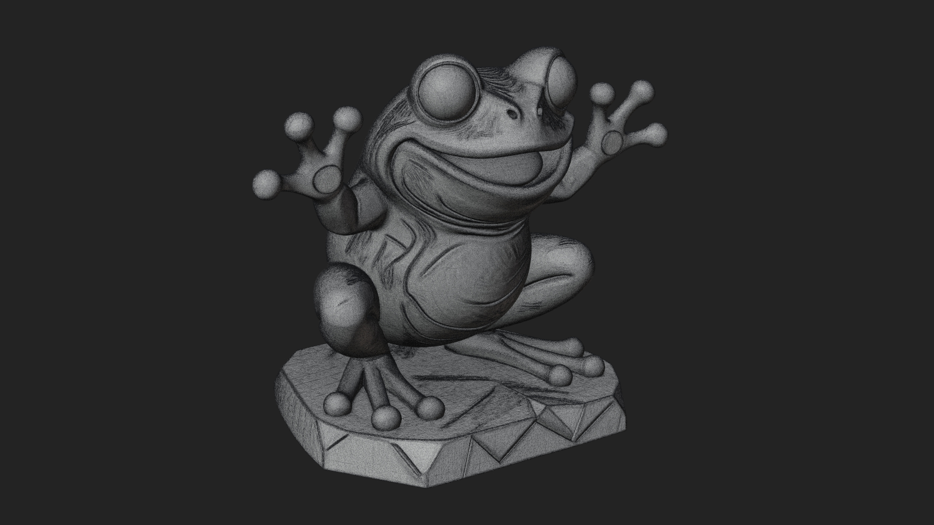Cute Cartoon Tree Frog Statue Design 2 3D Print Model 3D Model