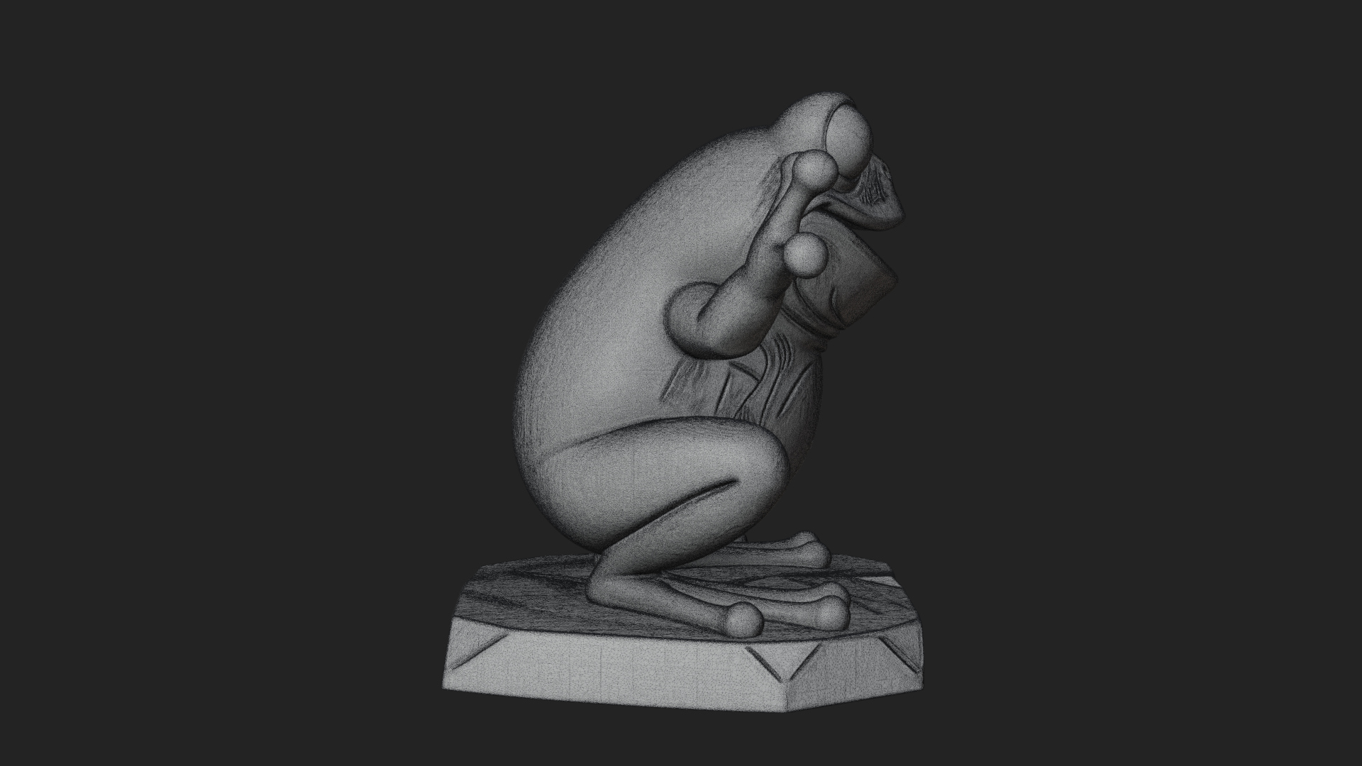 Cute Cartoon Tree Frog Statue Design 2 3D Print Model 3D Model