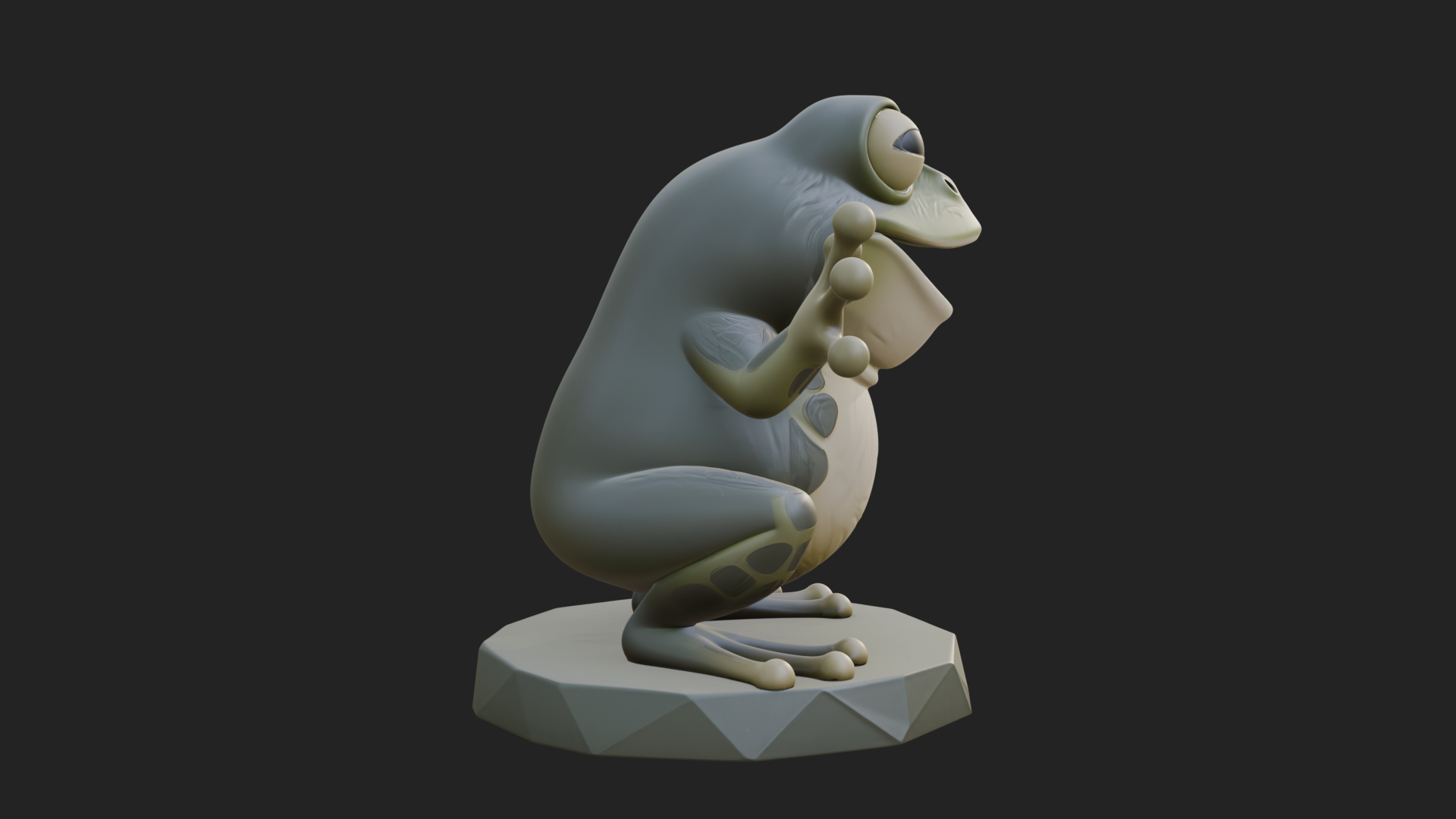Cute Cartoon Tree Frog Statue Design 3 3D Print Model 3D Model