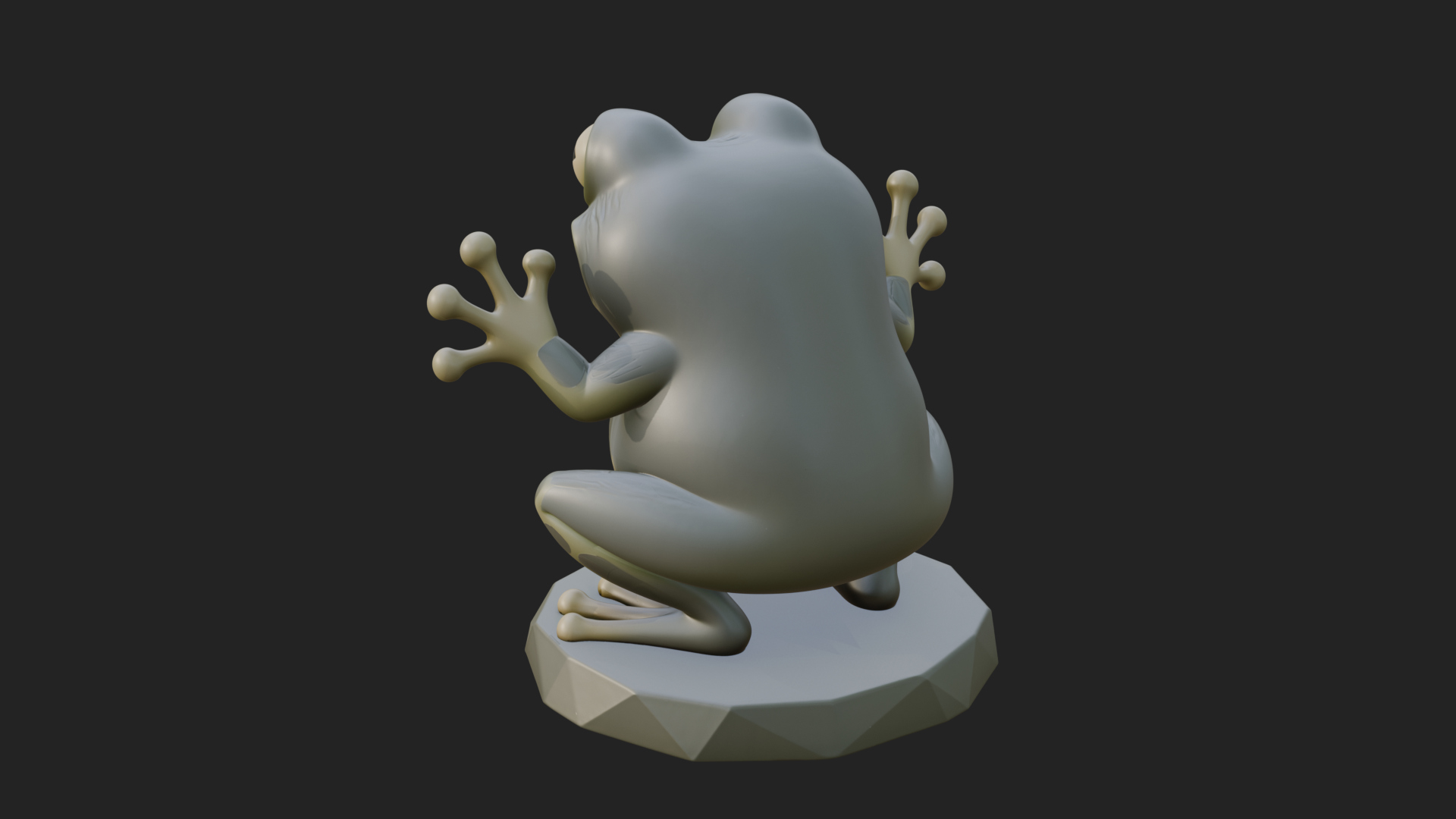 Cute Cartoon Tree Frog Statue Design 3 3D Print Model 3D Model