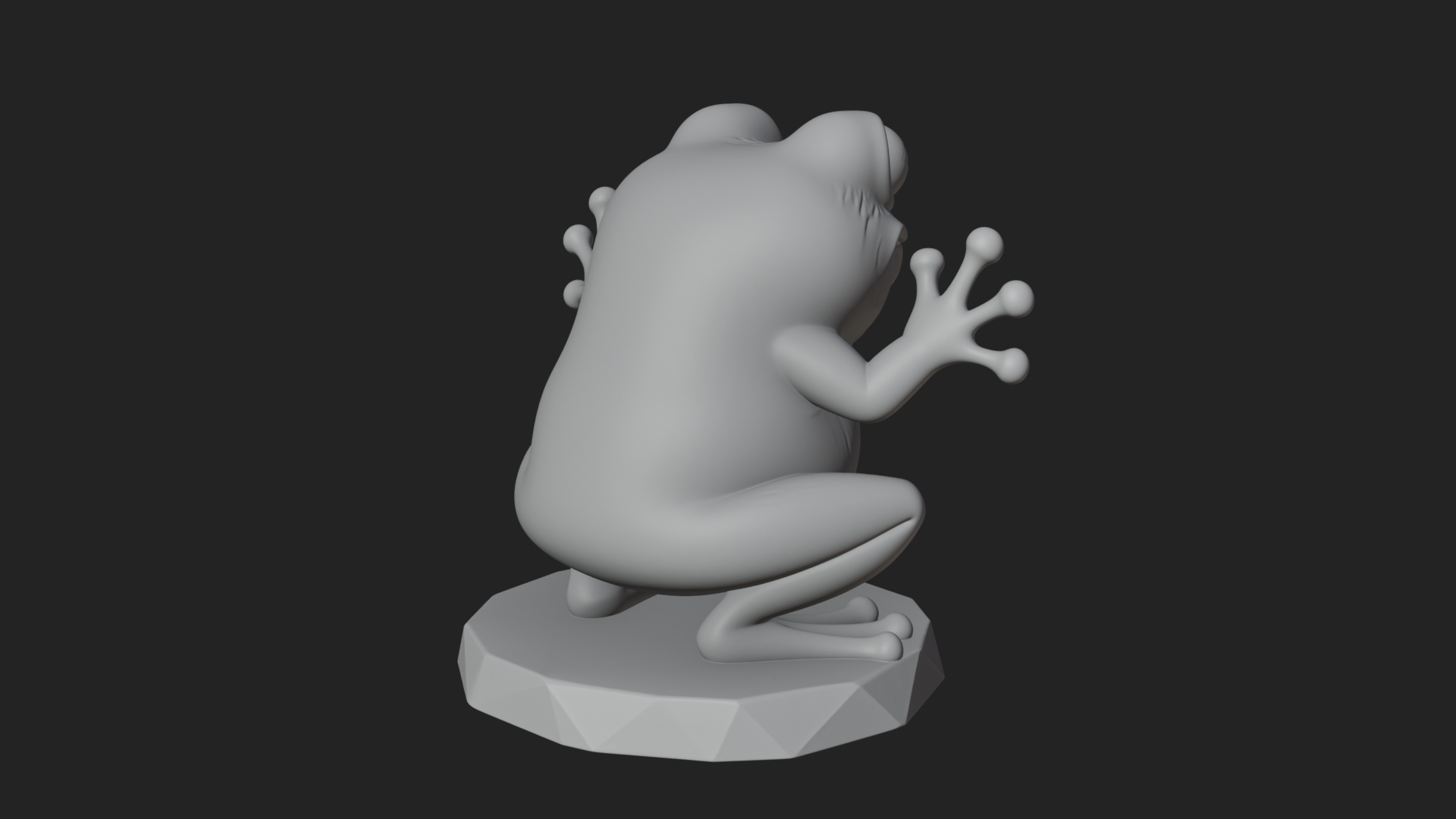 Cute Cartoon Tree Frog Statue Design 3 3D Print Model 3D Model