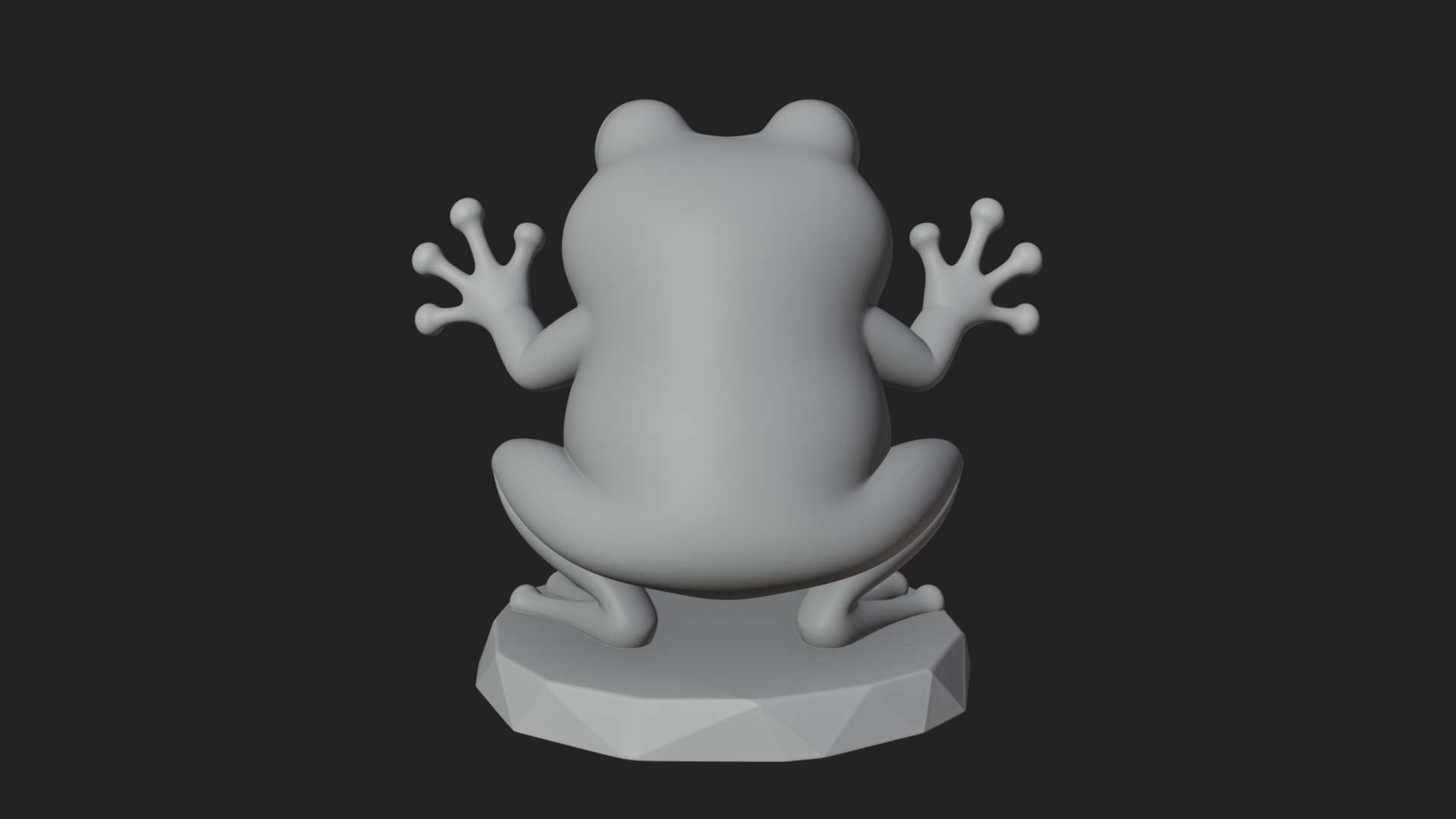 Cute Cartoon Tree Frog Statue Design 3 3D Print Model 3D Model