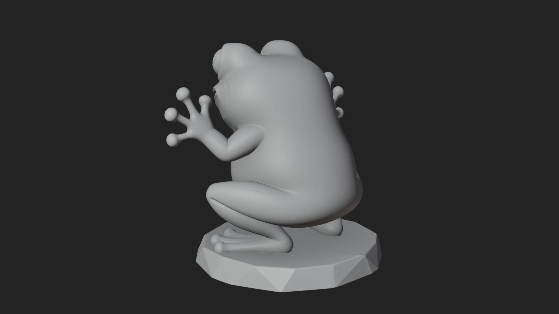 Cute Cartoon Tree Frog Statue Design 3 3D Print Model 3D Model