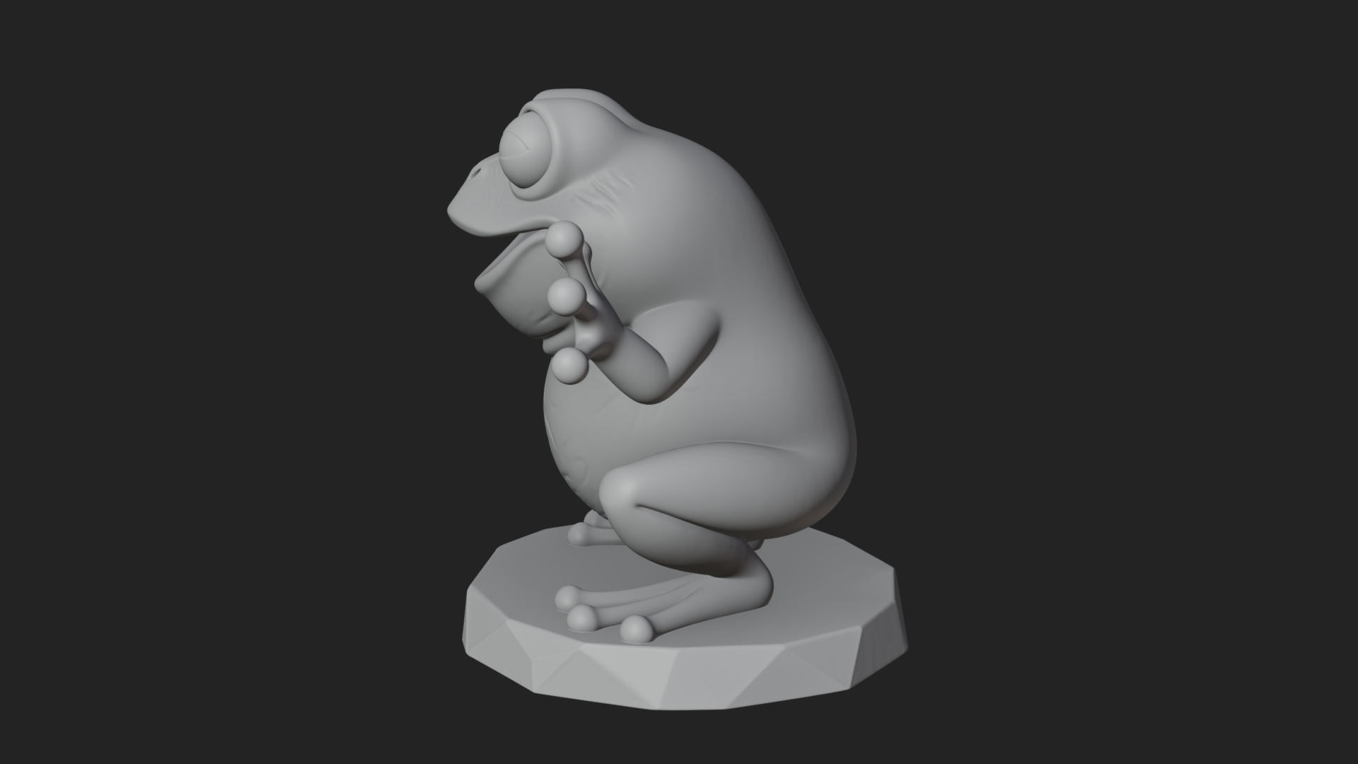Cute Cartoon Tree Frog Statue Design 3 3D Print Model 3D Model