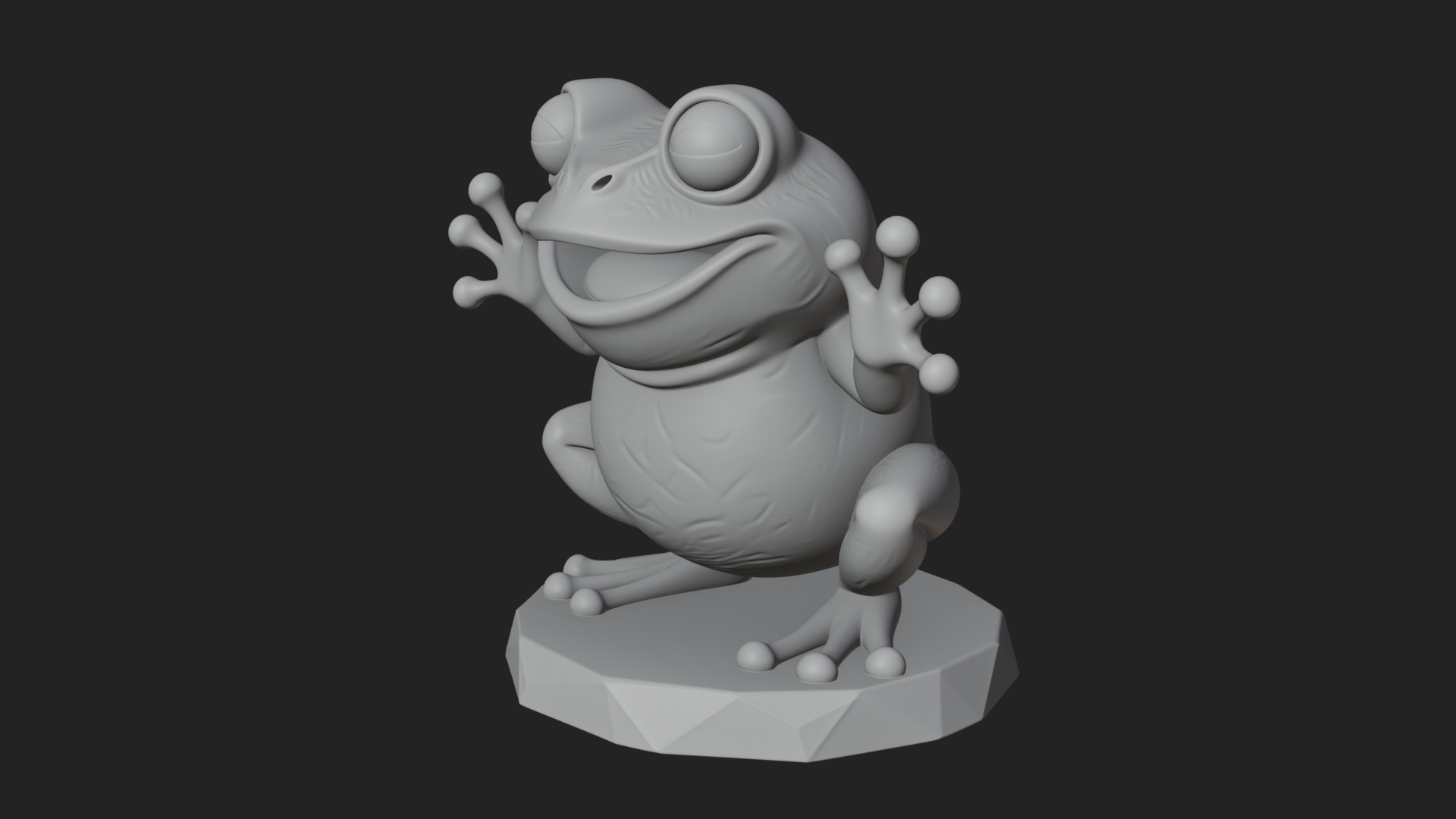 Cute Cartoon Tree Frog Statue Design 3 3D Print Model 3D Model