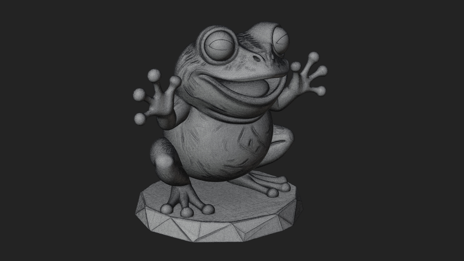 Cute Cartoon Tree Frog Statue Design 3 3D Print Model 3D Model