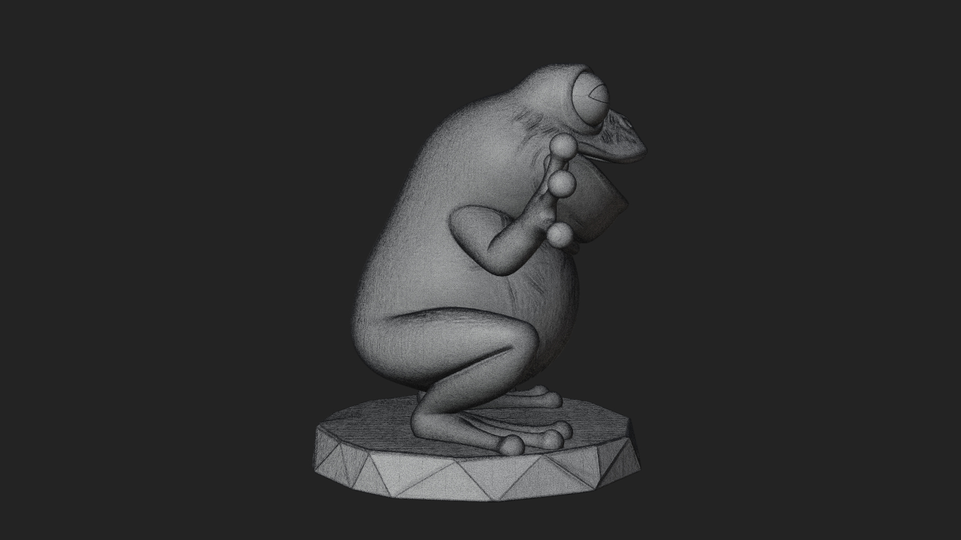 Cute Cartoon Tree Frog Statue Design 3 3D Print Model 3D Model