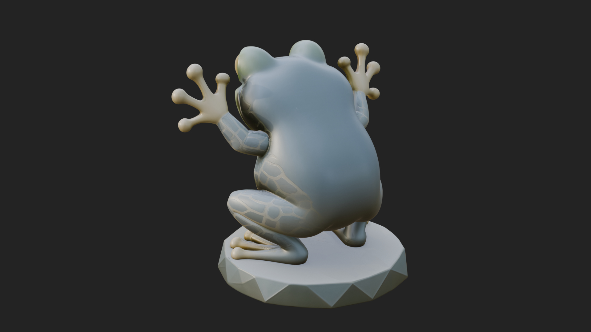 Cute Cartoon Tree Frog Statue Design 4 3D Print Model 3D Model