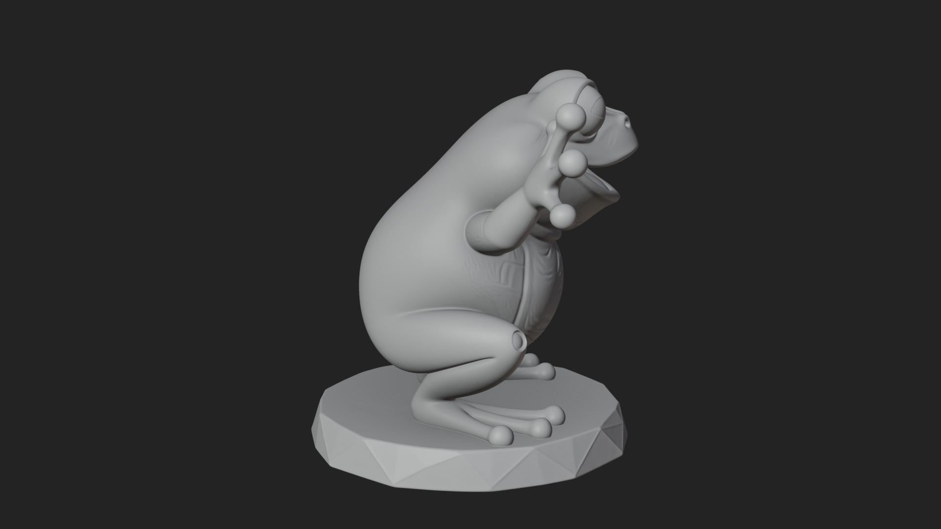 Cute Cartoon Tree Frog Statue Design 4 3D Print Model 3D Model