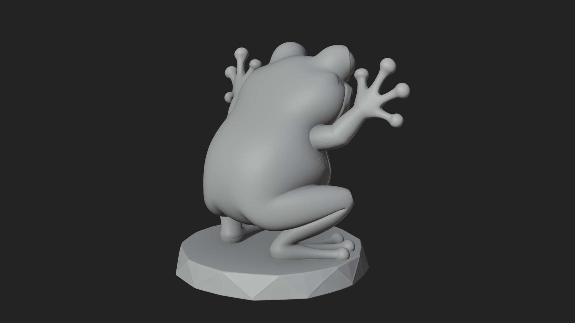 Cute Cartoon Tree Frog Statue Design 4 3D Print Model 3D Model