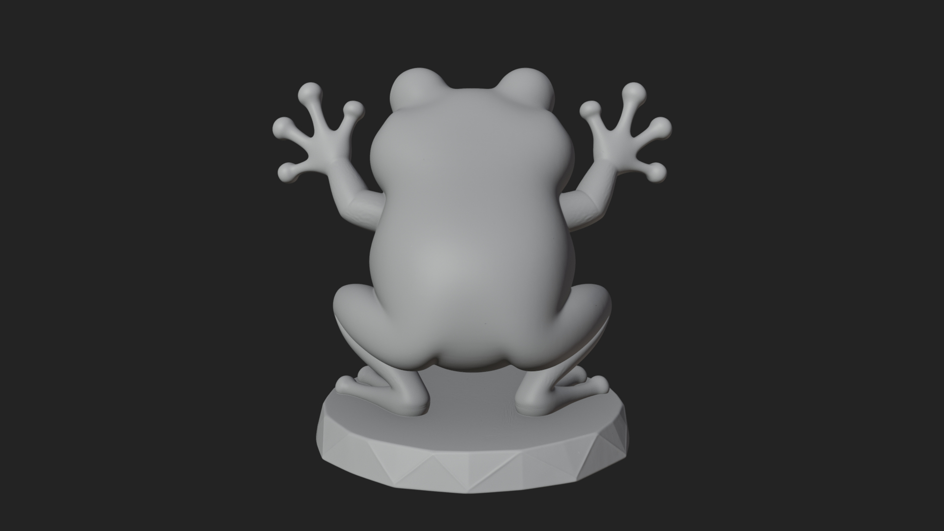 Cute Cartoon Tree Frog Statue Design 4 3D Print Model 3D Model