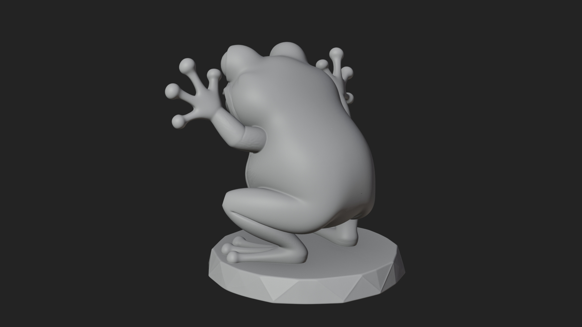 Cute Cartoon Tree Frog Statue Design 4 3D Print Model 3D Model