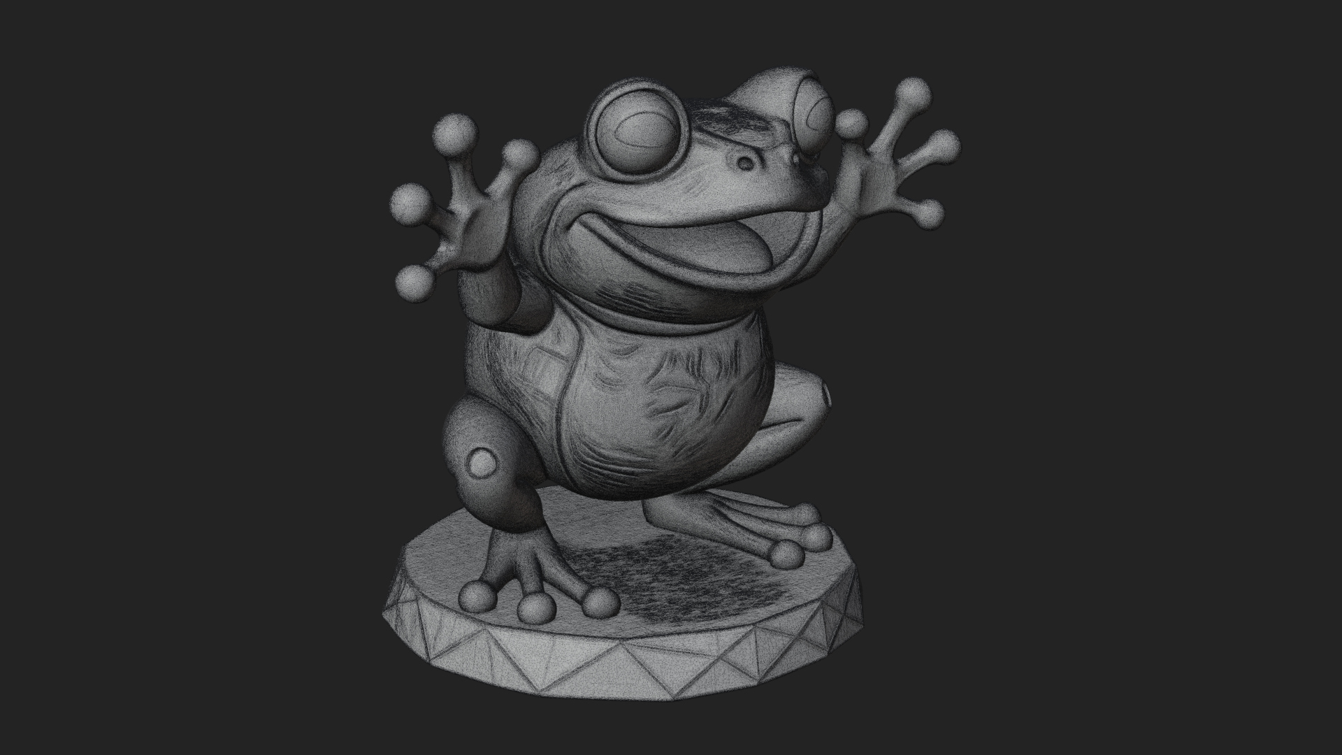 Cute Cartoon Tree Frog Statue Design 4 3D Print Model 3D Model