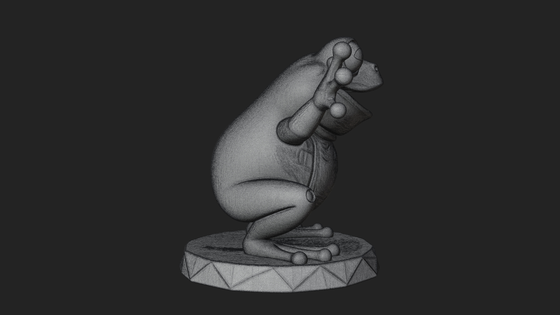Cute Cartoon Tree Frog Statue Design 4 3D Print Model 3D Model