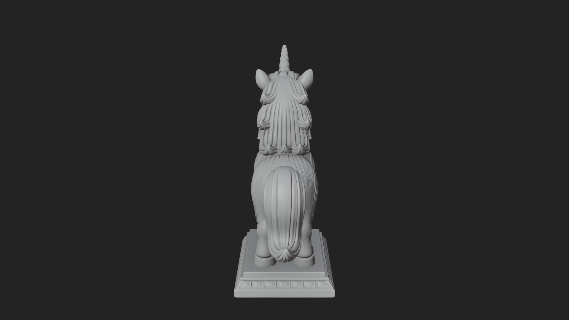 Cute Cartoon Unicorn Statue Design 1 3D Print Model 3D Model