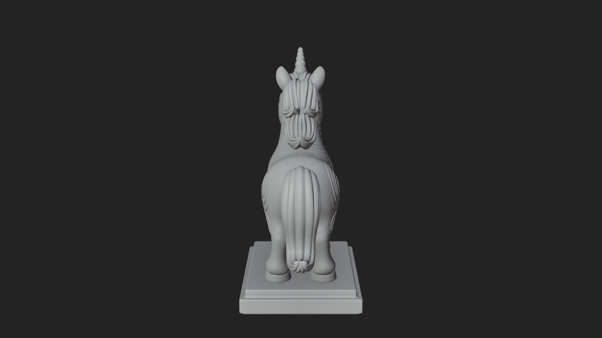 Cute Cartoon Unicorn Statue Design 2 3D Print Model 3D Model