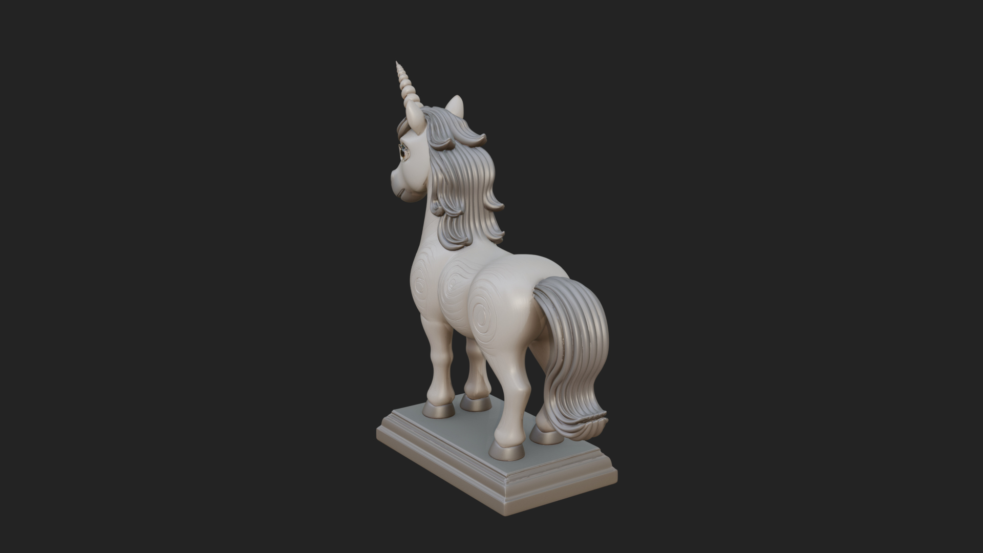 Cute Cartoon Unicorn Statue Design 3 3D Print Model 3D Model