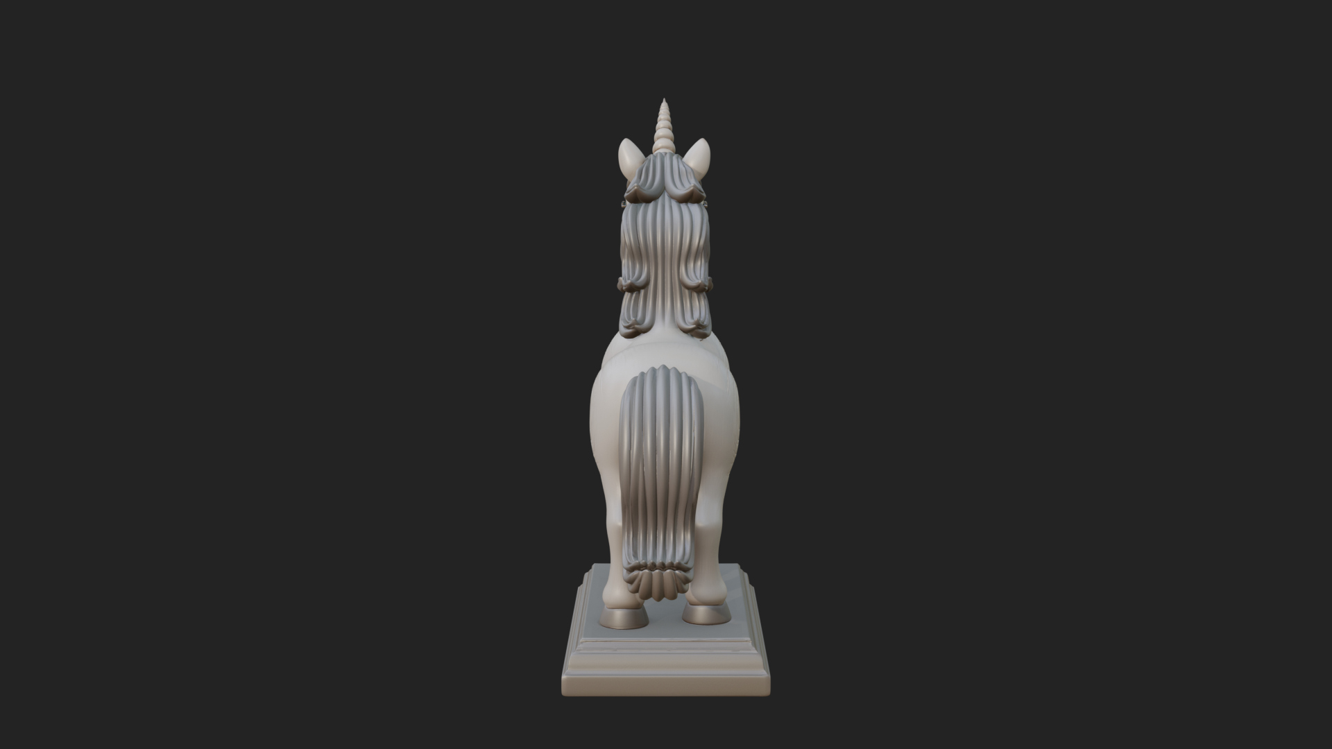 Cute Cartoon Unicorn Statue Design 3 3D Print Model 3D Model