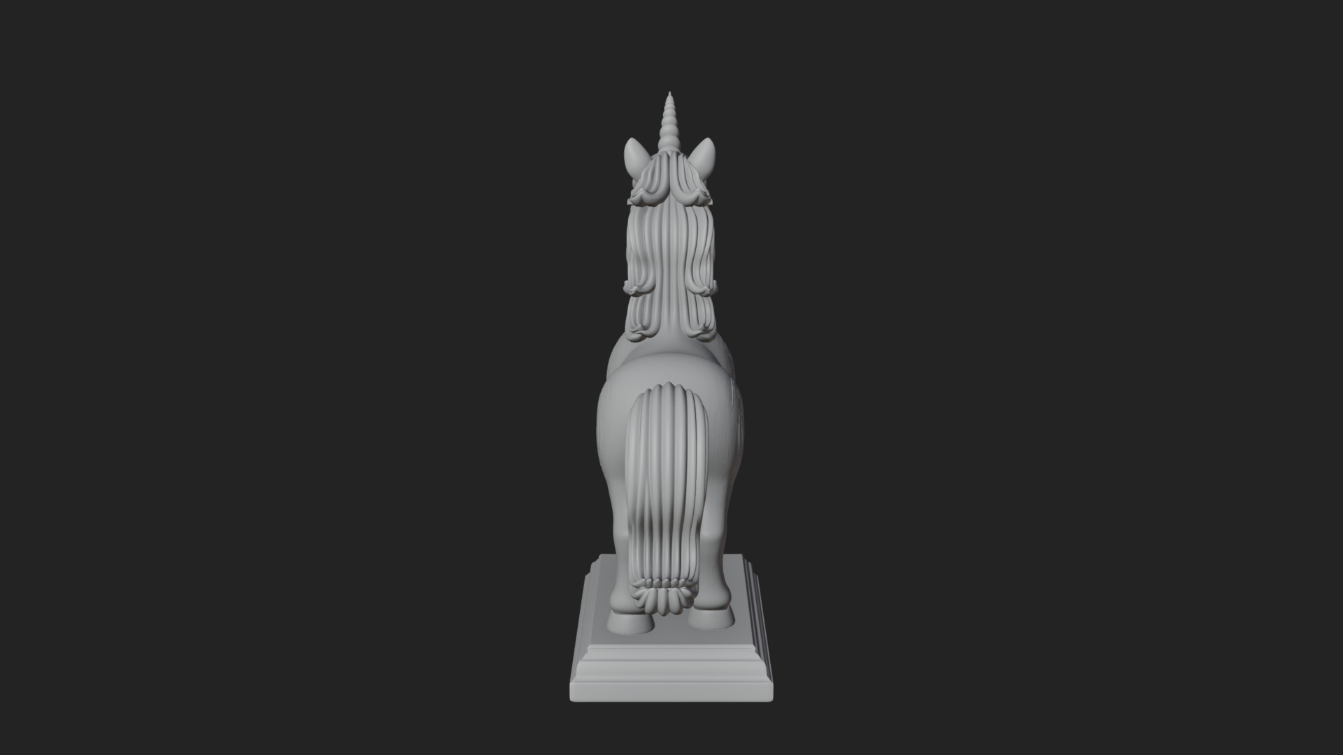 Cute Cartoon Unicorn Statue Design 3 3D Print Model 3D Model