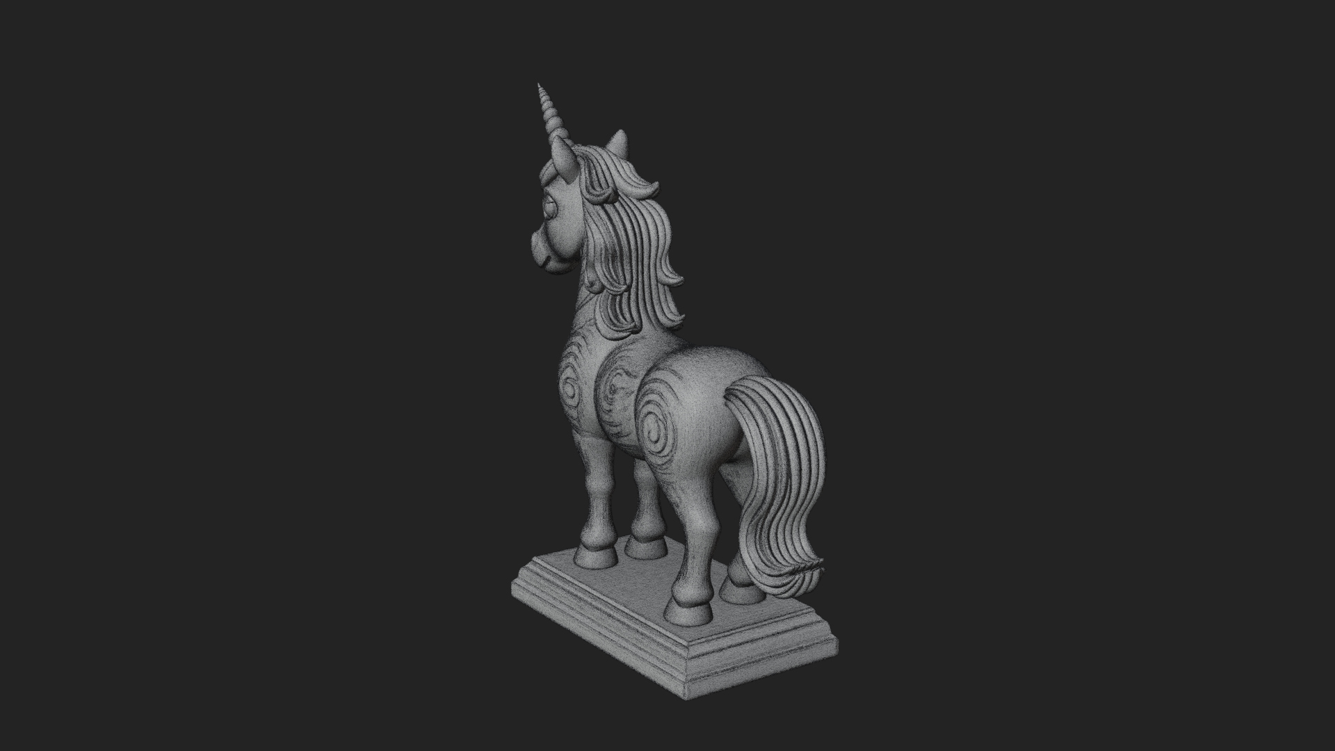Cute Cartoon Unicorn Statue Design 3 3D Print Model 3D Model