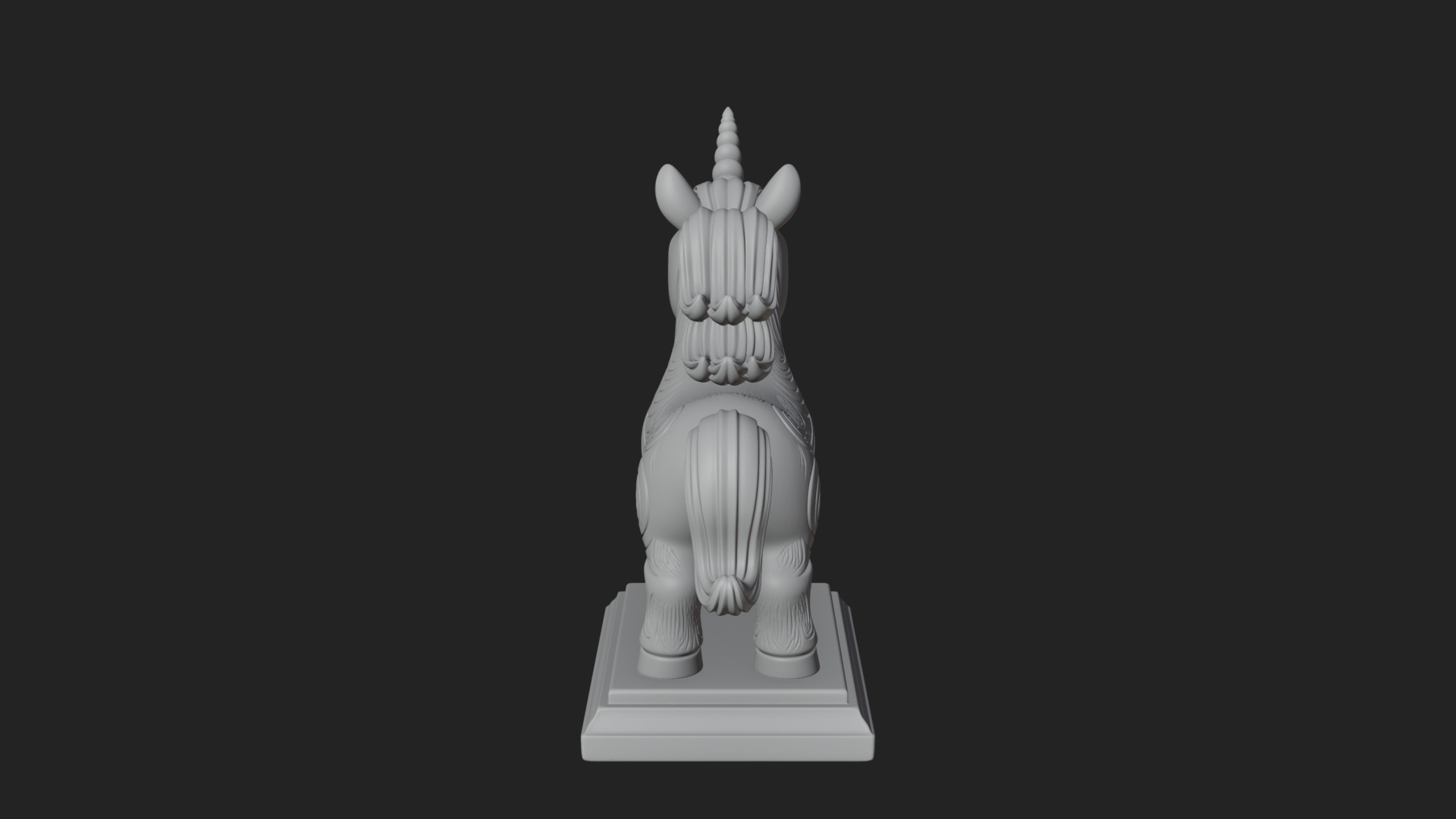 Cute Cartoon Unicorn Statue Design 4 3D Print Model 3D Model