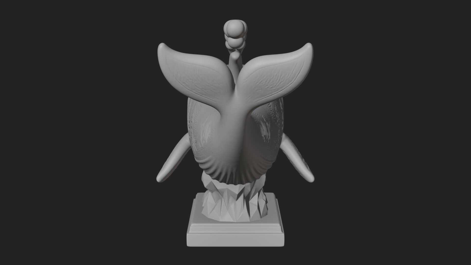 Cute Cartoon Whale Statue Design 1 3D Print Model 3D Model