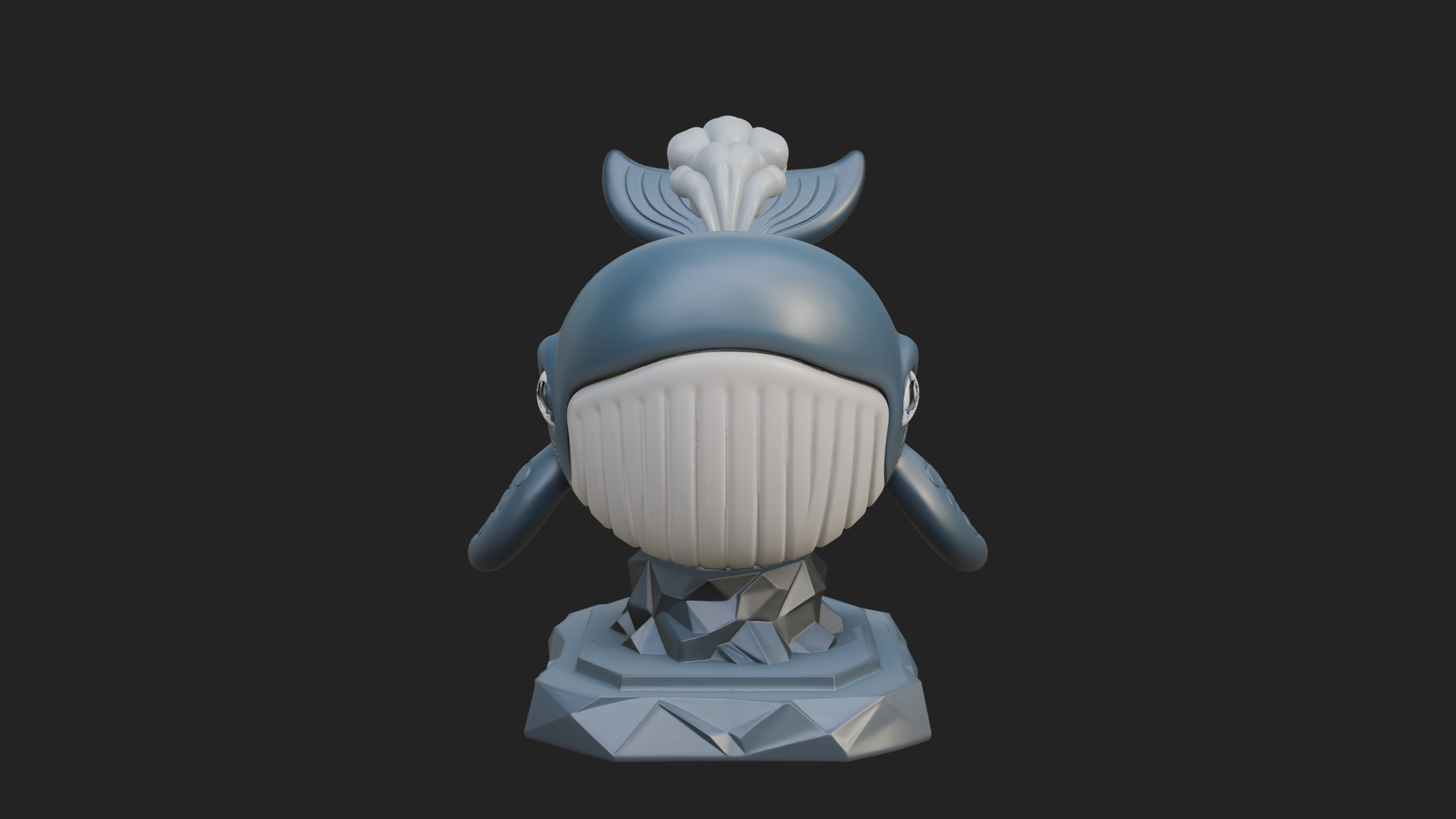 Cute Cartoon Whale Statue Design 2 3D Print Model 3D Model