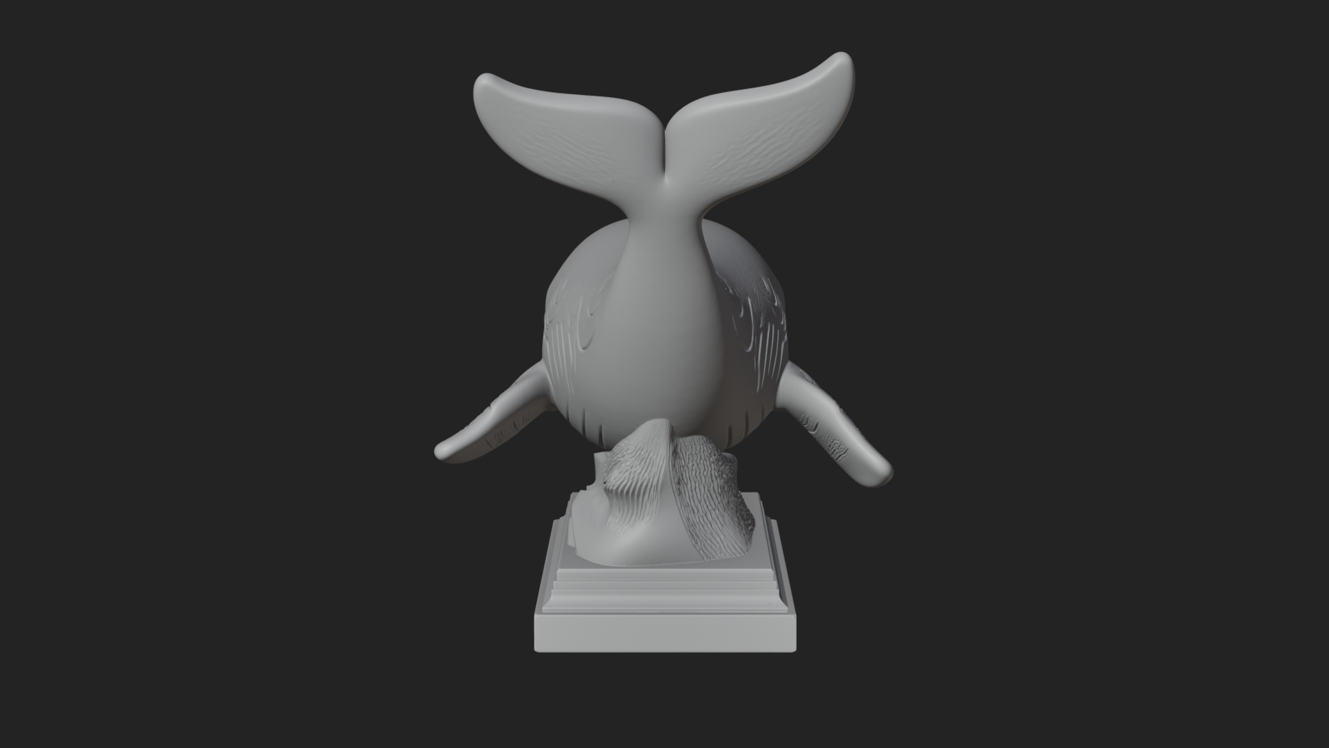 Cute Cartoon Whale Statue Design 3 3D Print Model 3D Model