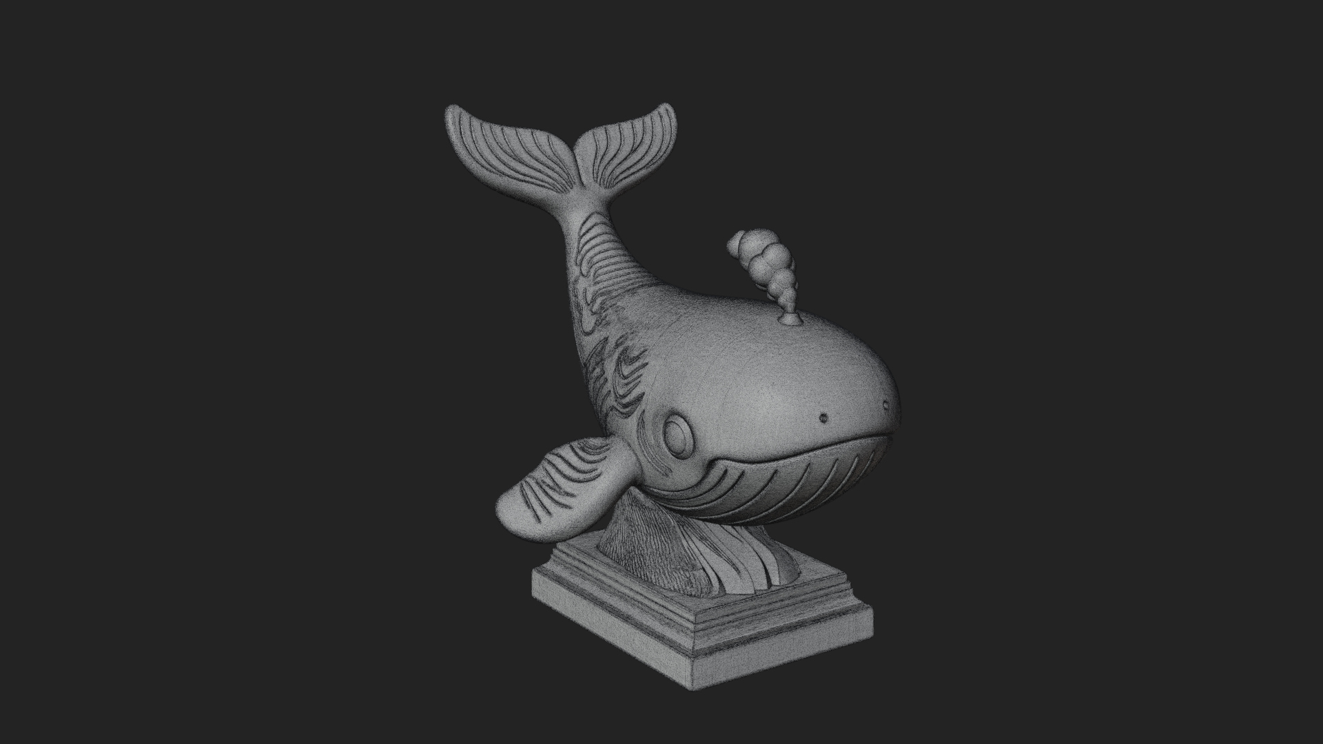 Cute Cartoon Whale Statue Design 3 3D Print Model 3D Model