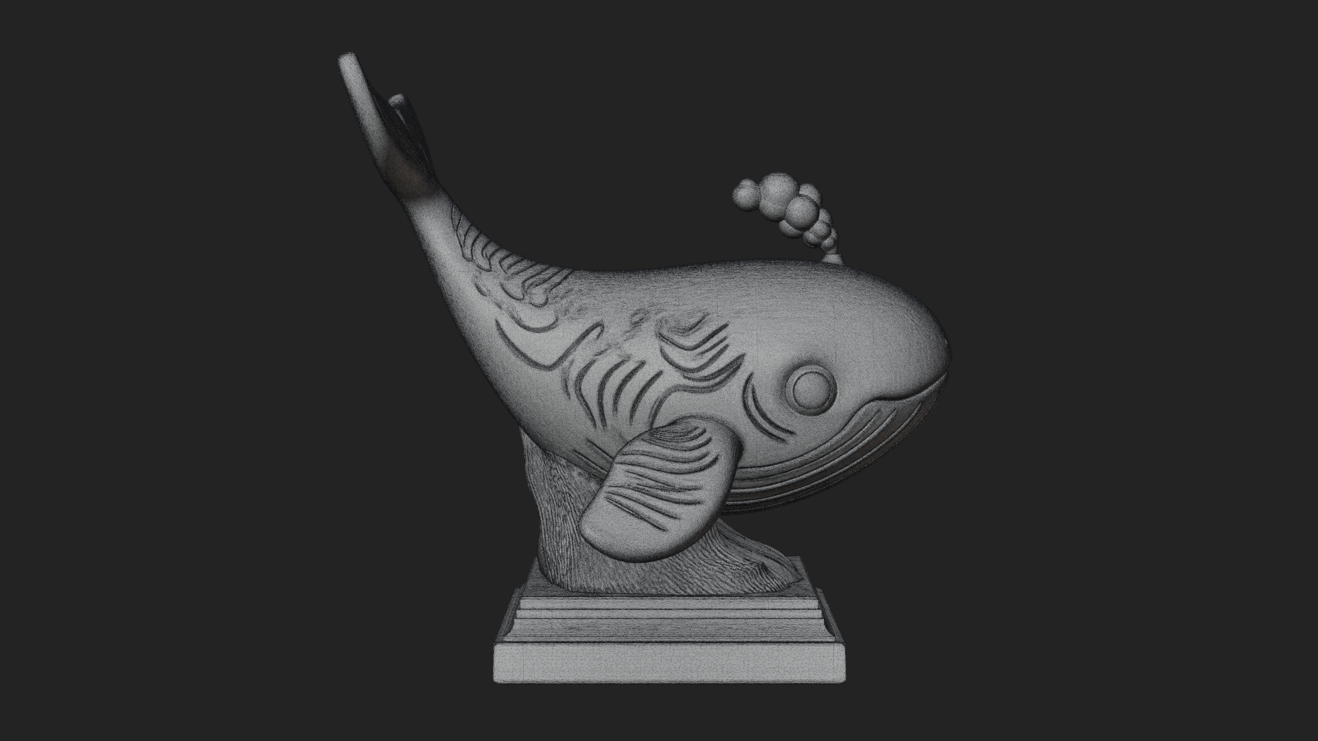 Cute Cartoon Whale Statue Design 3 3D Print Model 3D Model