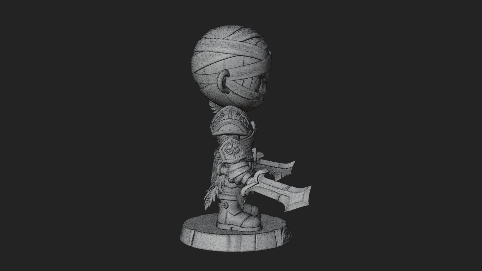 Cute Chibi Mummy Statue Design 5 3D Print Model 3D Model