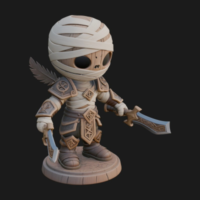 Cute Chibi Mummy Statue Design 8 3D Print Model