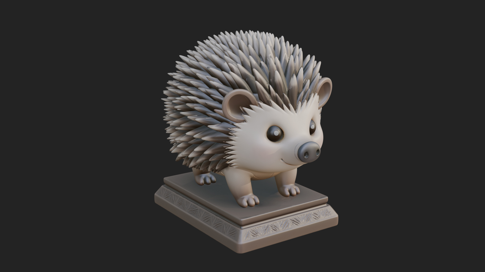 Cute Hedgehog Statue Design 1 3D Print Model 3D Model